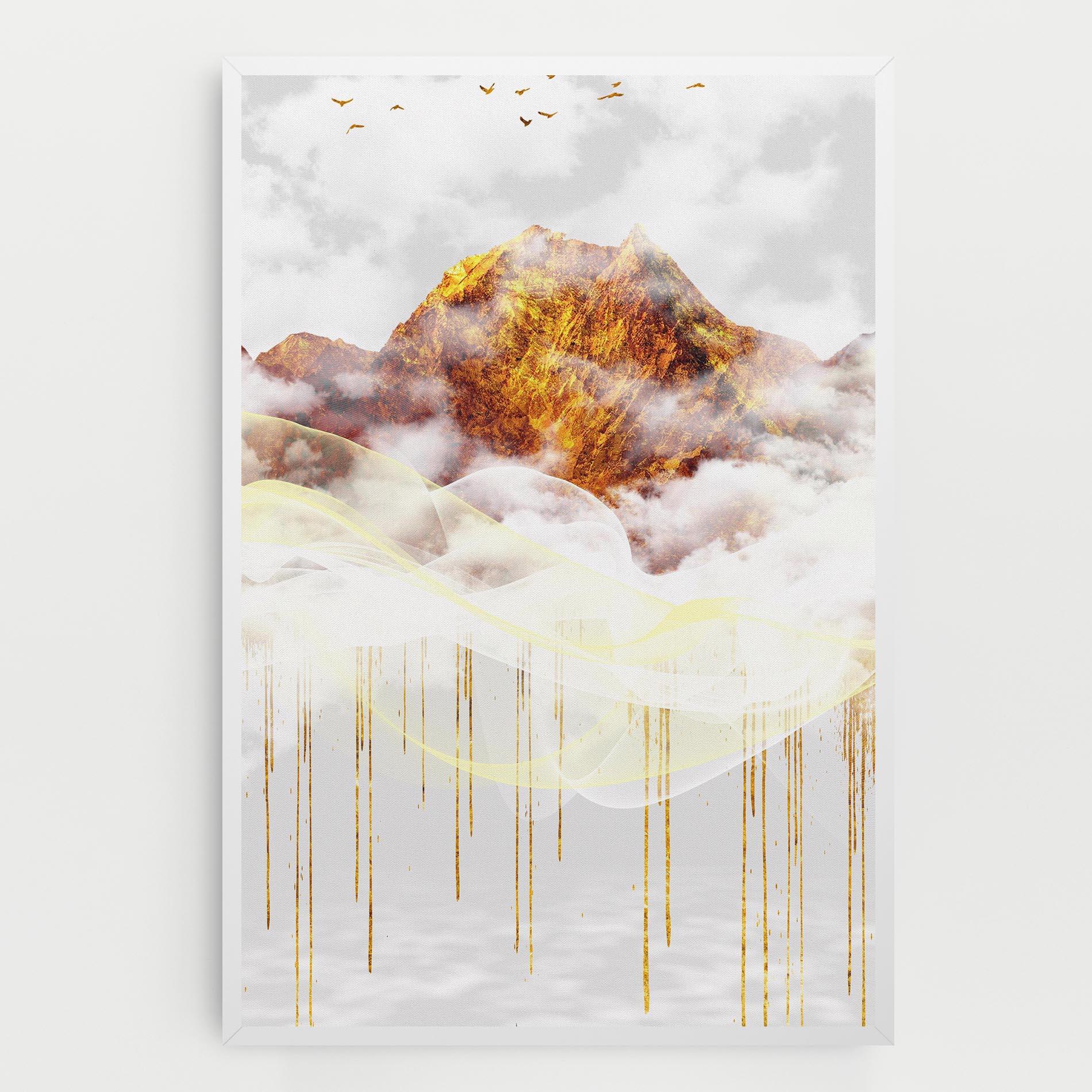 Tablou Canvas Abstract Golden Landscape 3 mockup 0