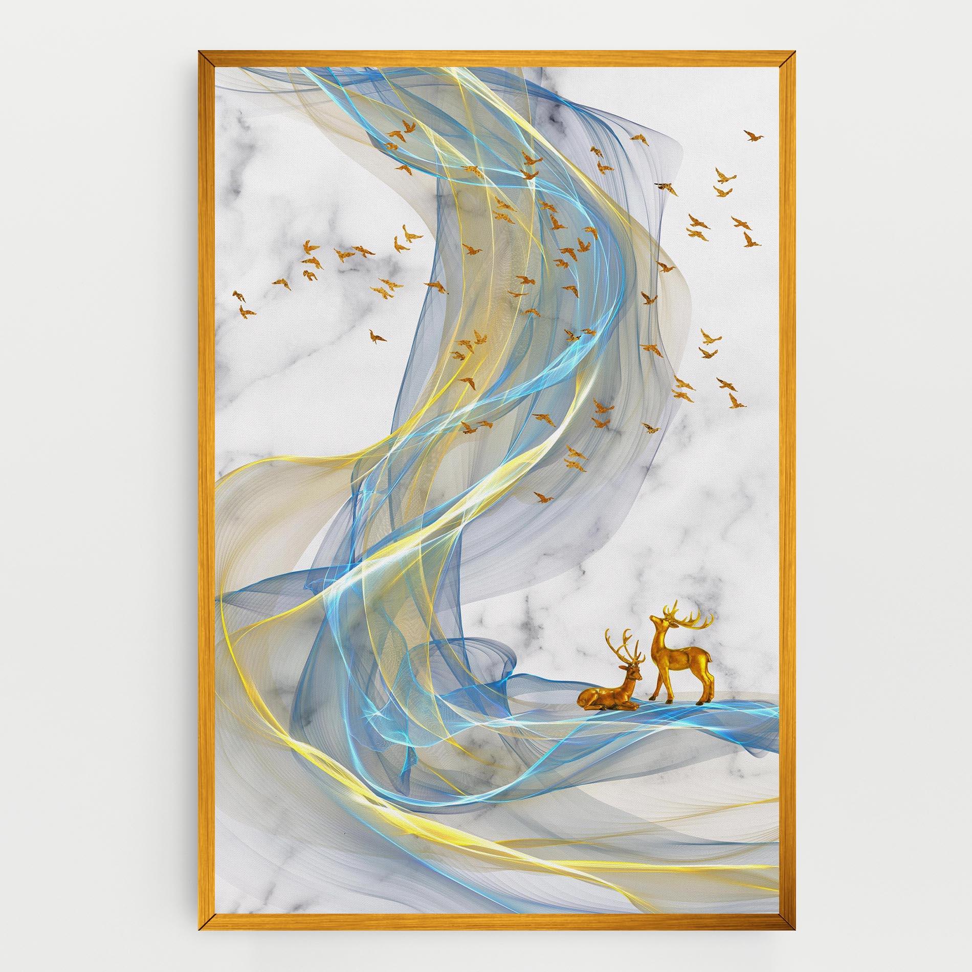 Tablou Canvas Abstract Golden Landscape 2 mockup 0