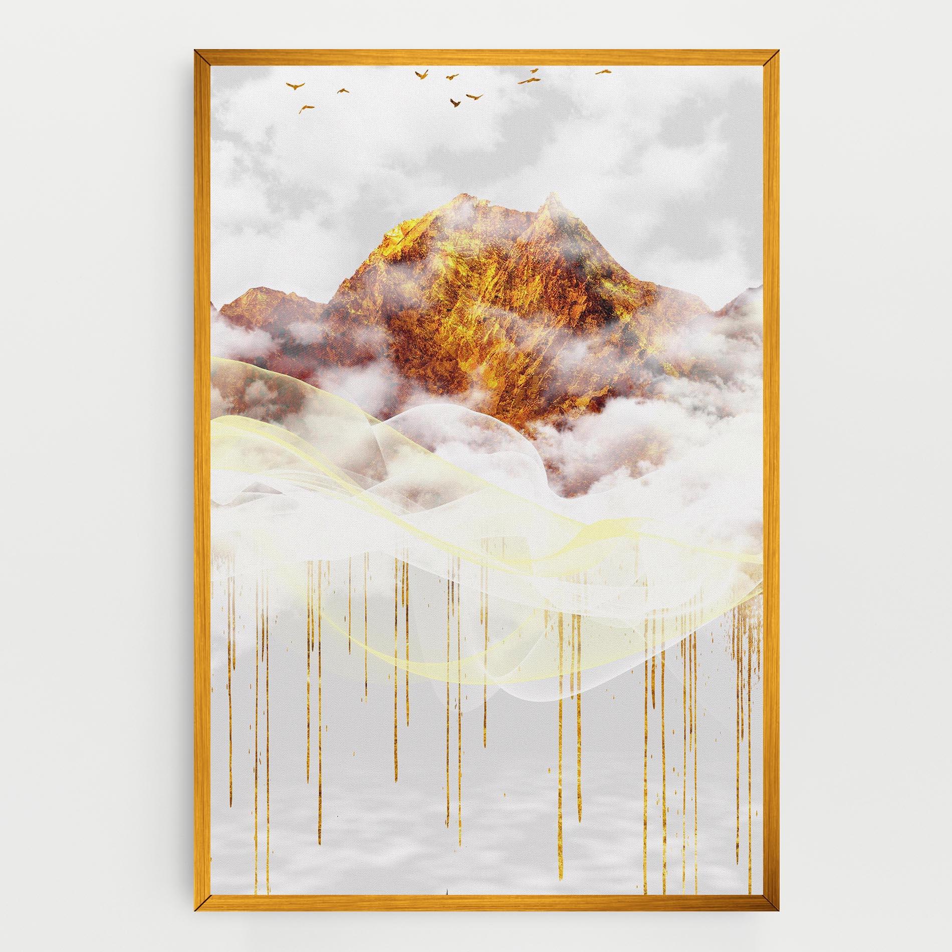 Tablou Canvas Abstract Golden Landscape 3 mockup 0