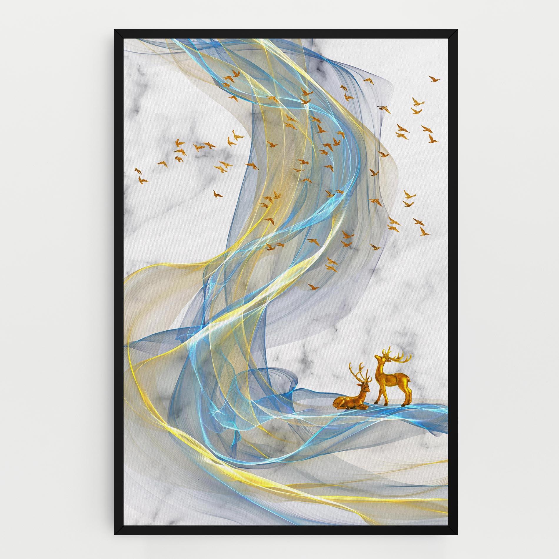 Tablou Canvas Abstract Golden Landscape 2 mockup 0