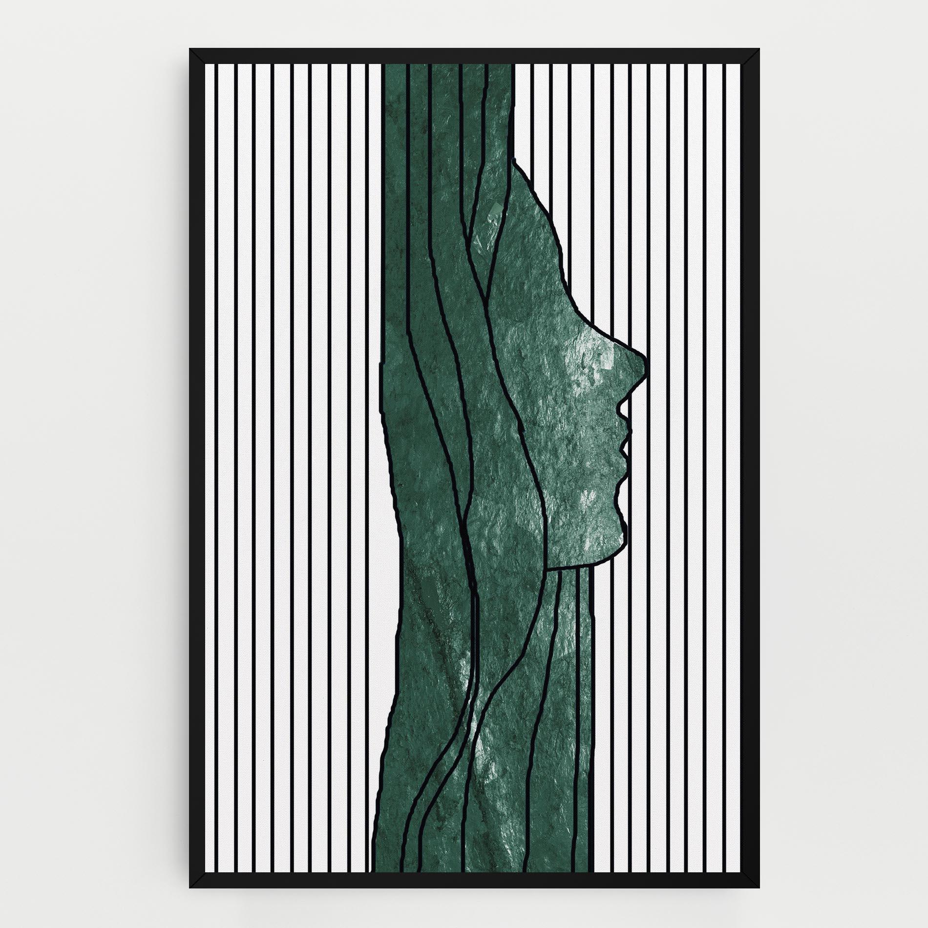 Tablou Canvas Abstract Green Face mockup 0