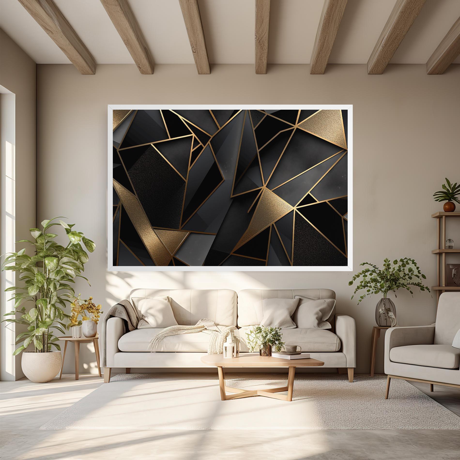 Tablou Canvas Abstract Golden Art mockup 6