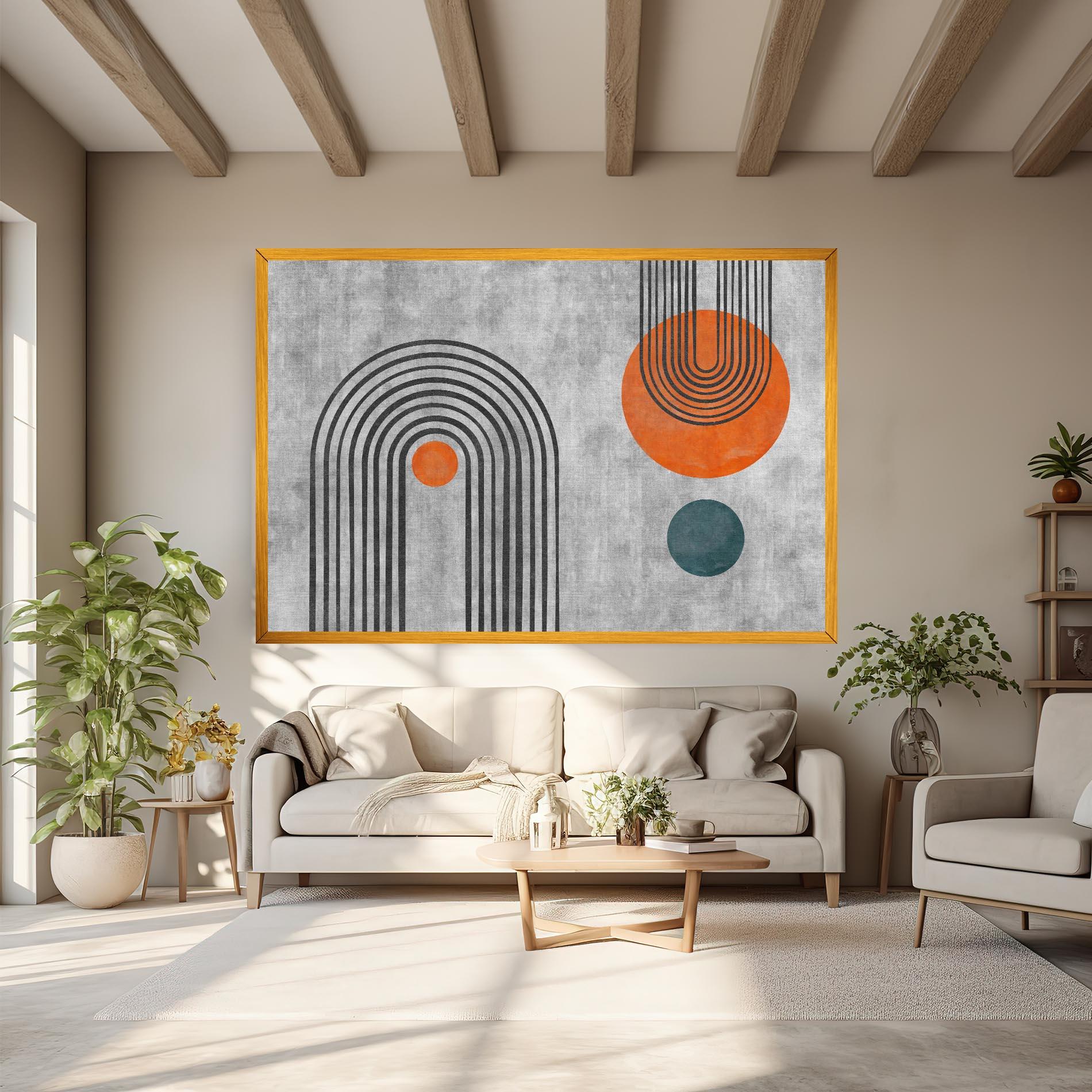 Tablou Canvas Abstract Orange Circles mockup 6