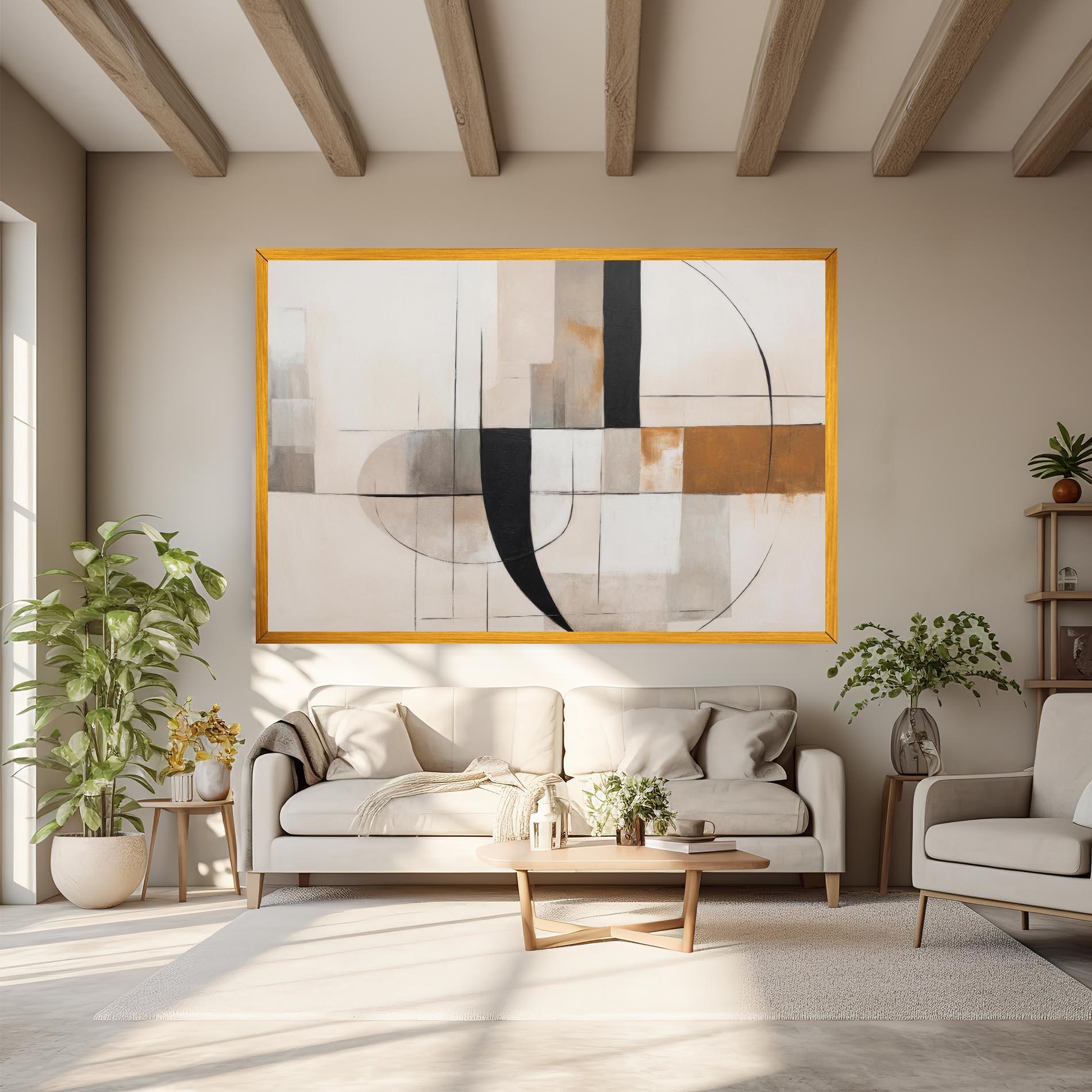 Tablou Canvas Black Abstract Lines mockup 6