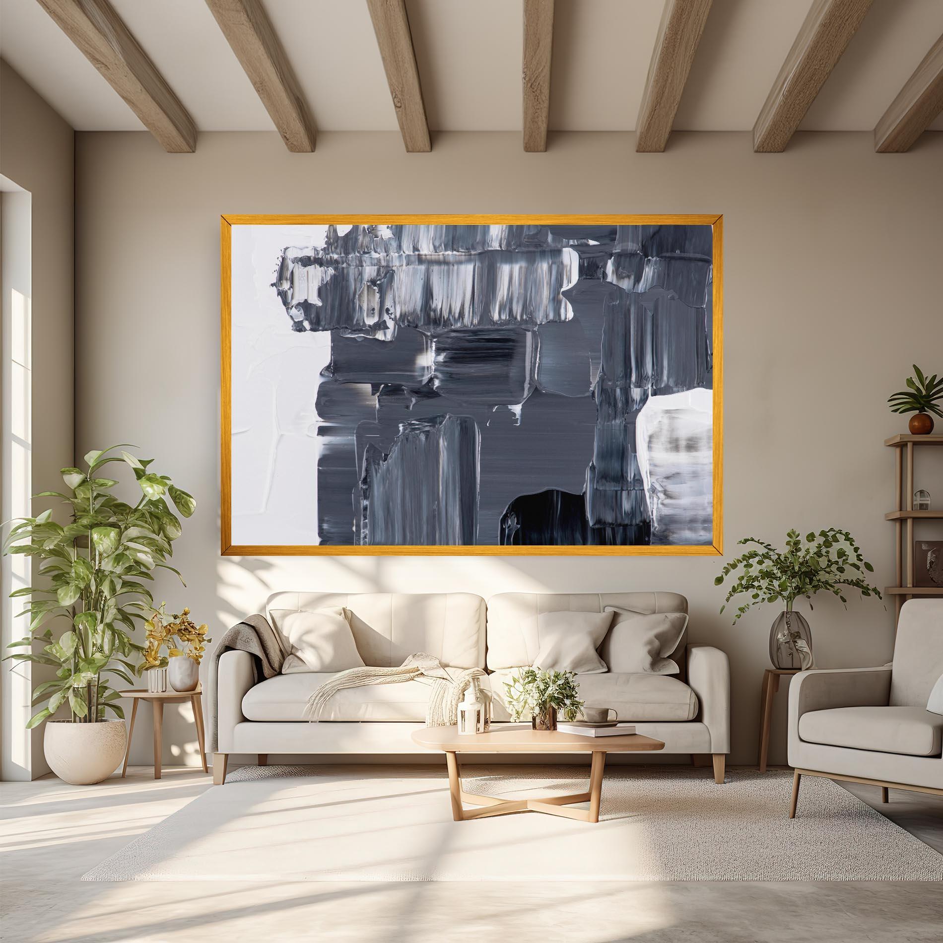 Tablou Canvas Black Acrylic Painting mockup 6