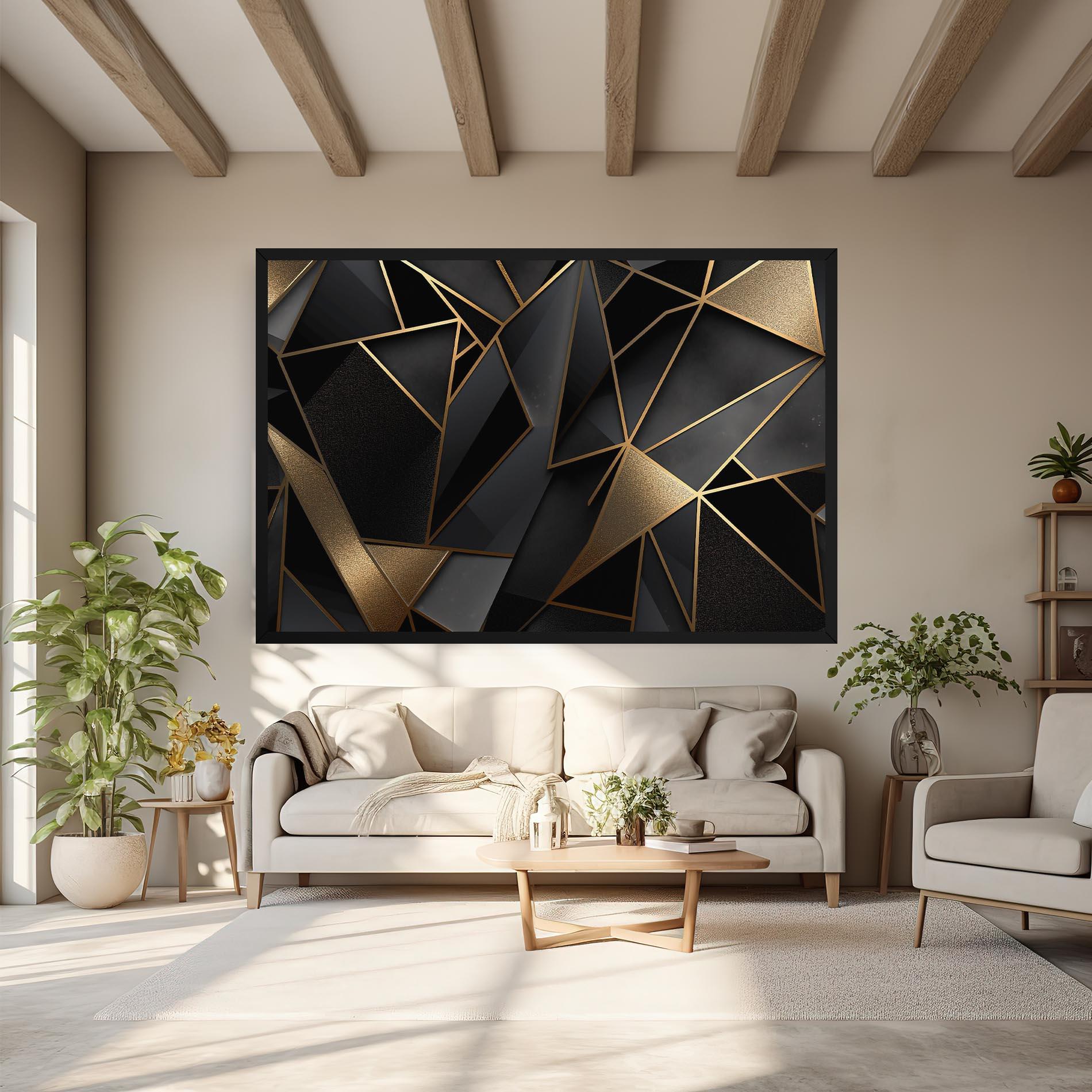 Tablou Canvas Abstract Golden Art mockup 6