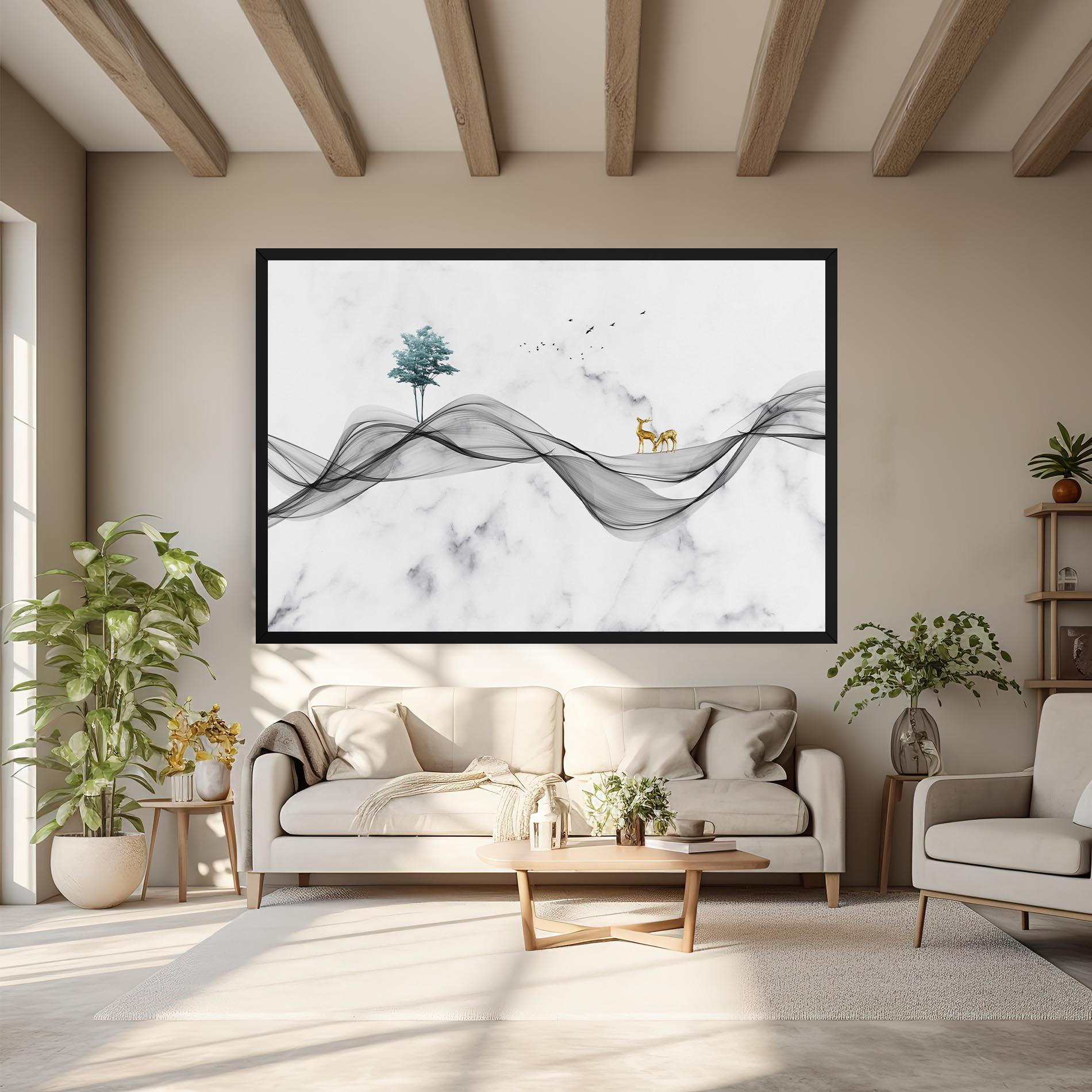 Tablou Canvas Abstract Golden Landscape 1 mockup 6