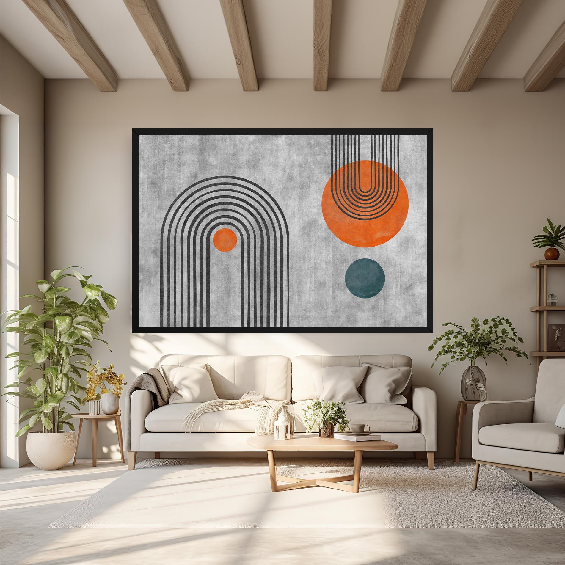 Tablou Canvas Abstract Orange Circles mockup 6
