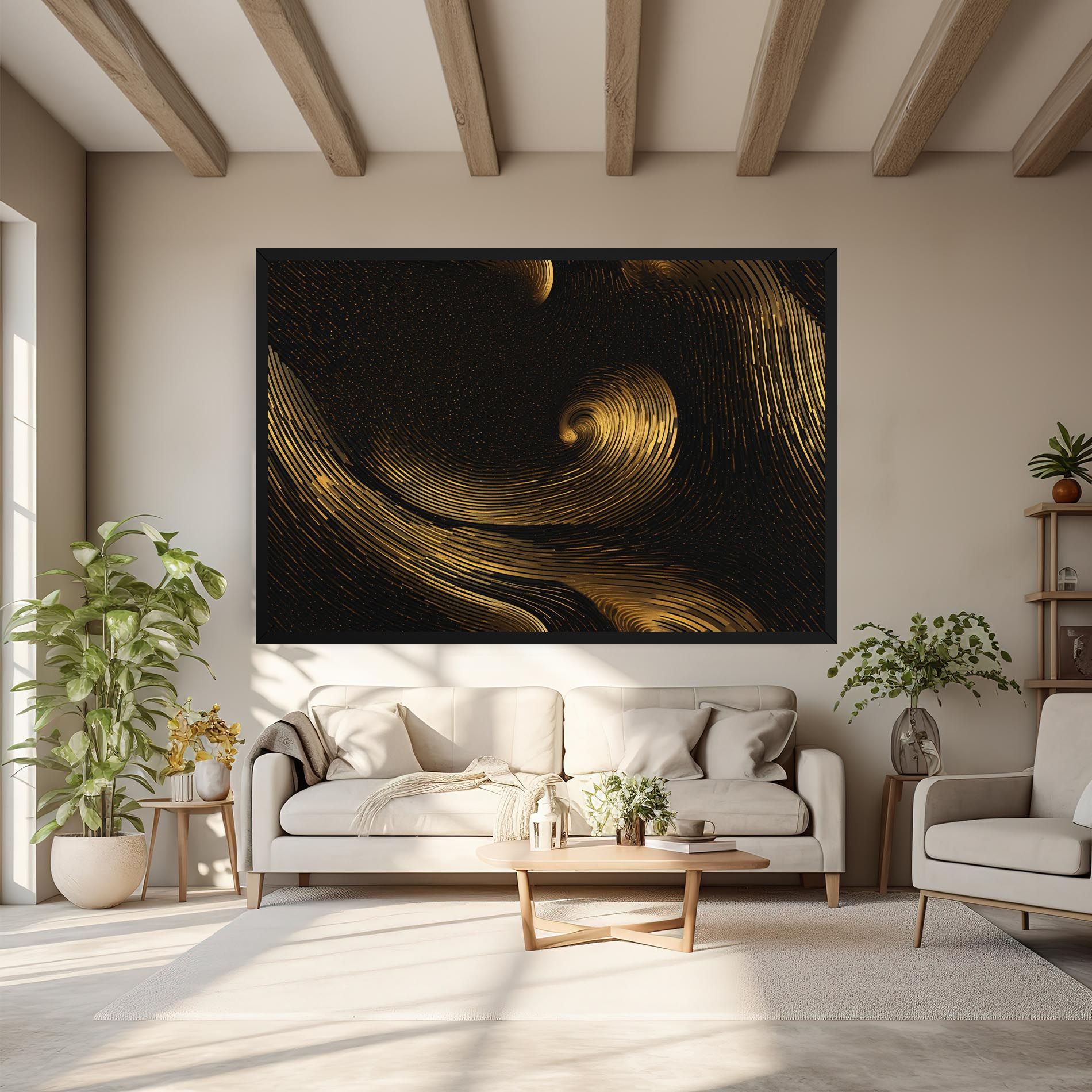 Black Painting With Gold mockup 6