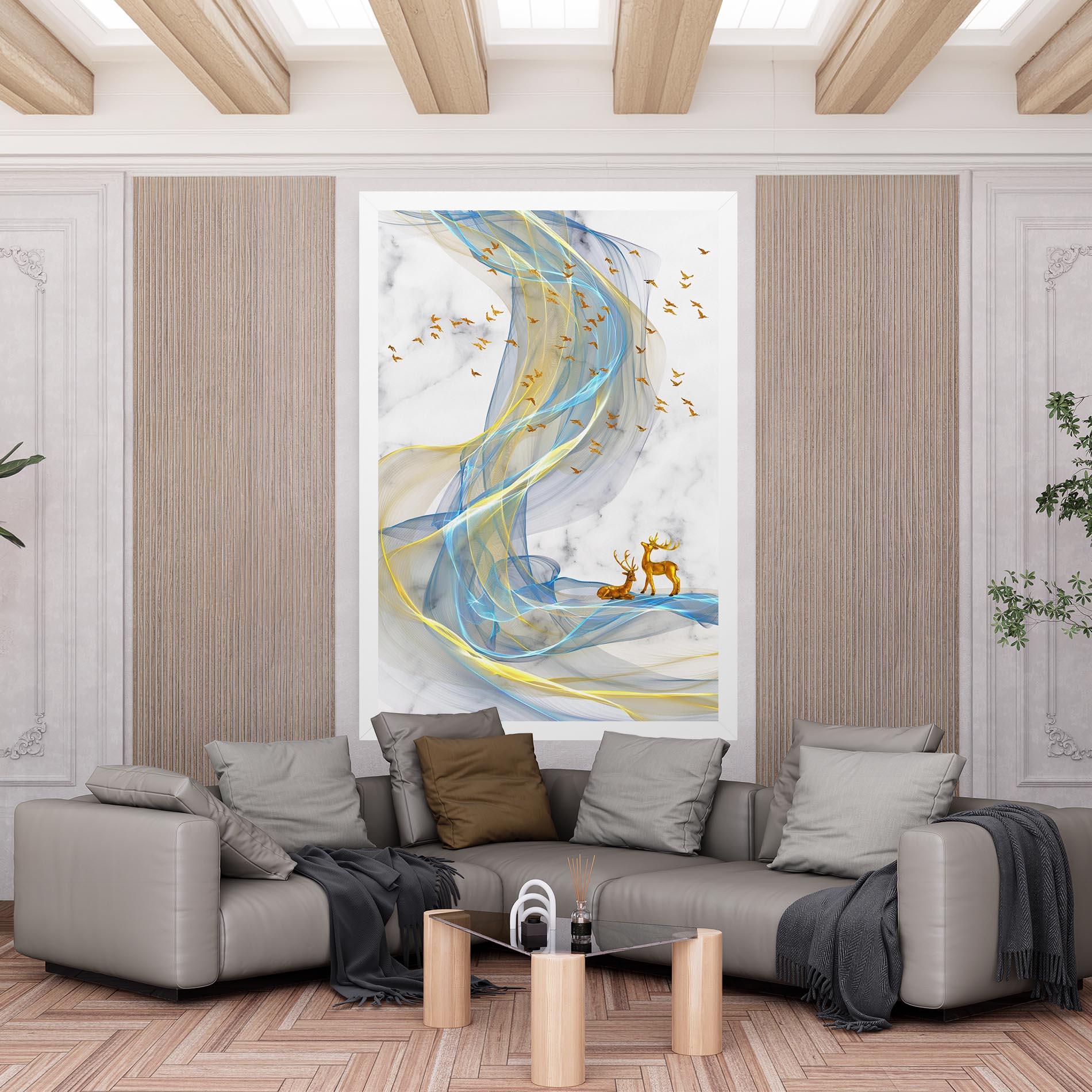 Tablou Canvas Abstract Golden Landscape 2 mockup 6