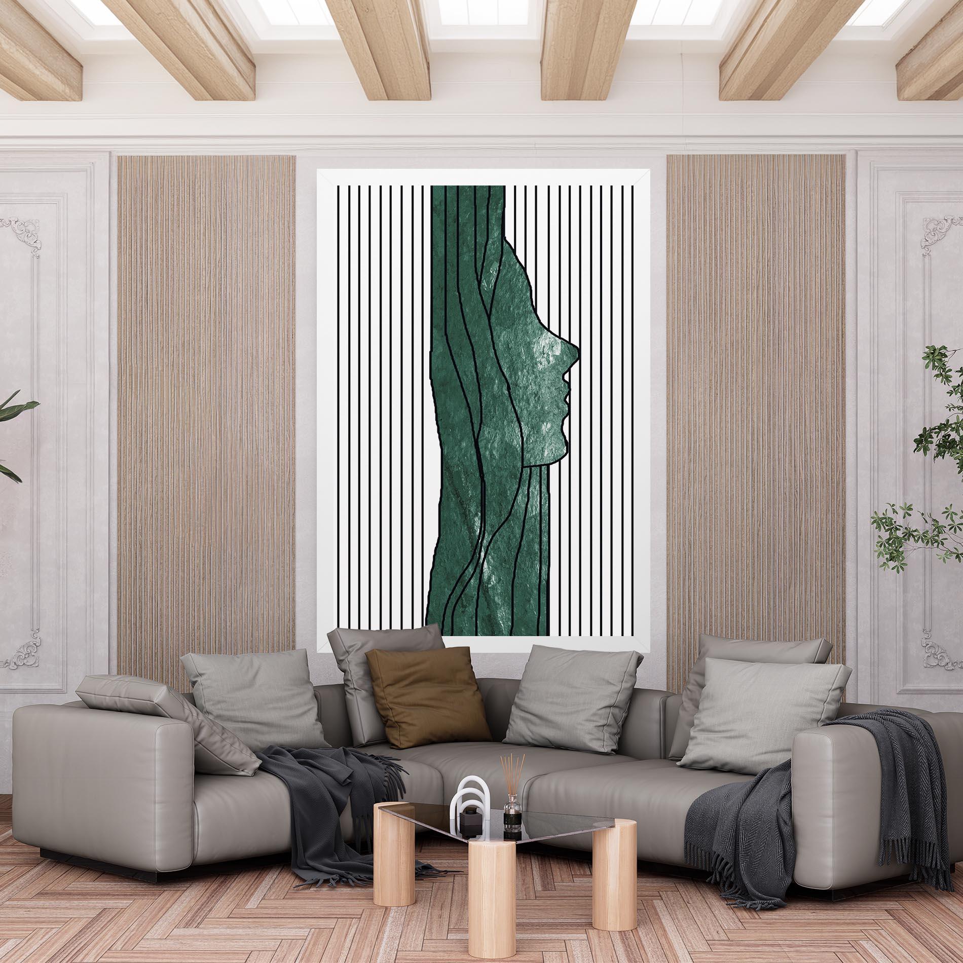 Tablou Canvas Abstract Green Face mockup 6
