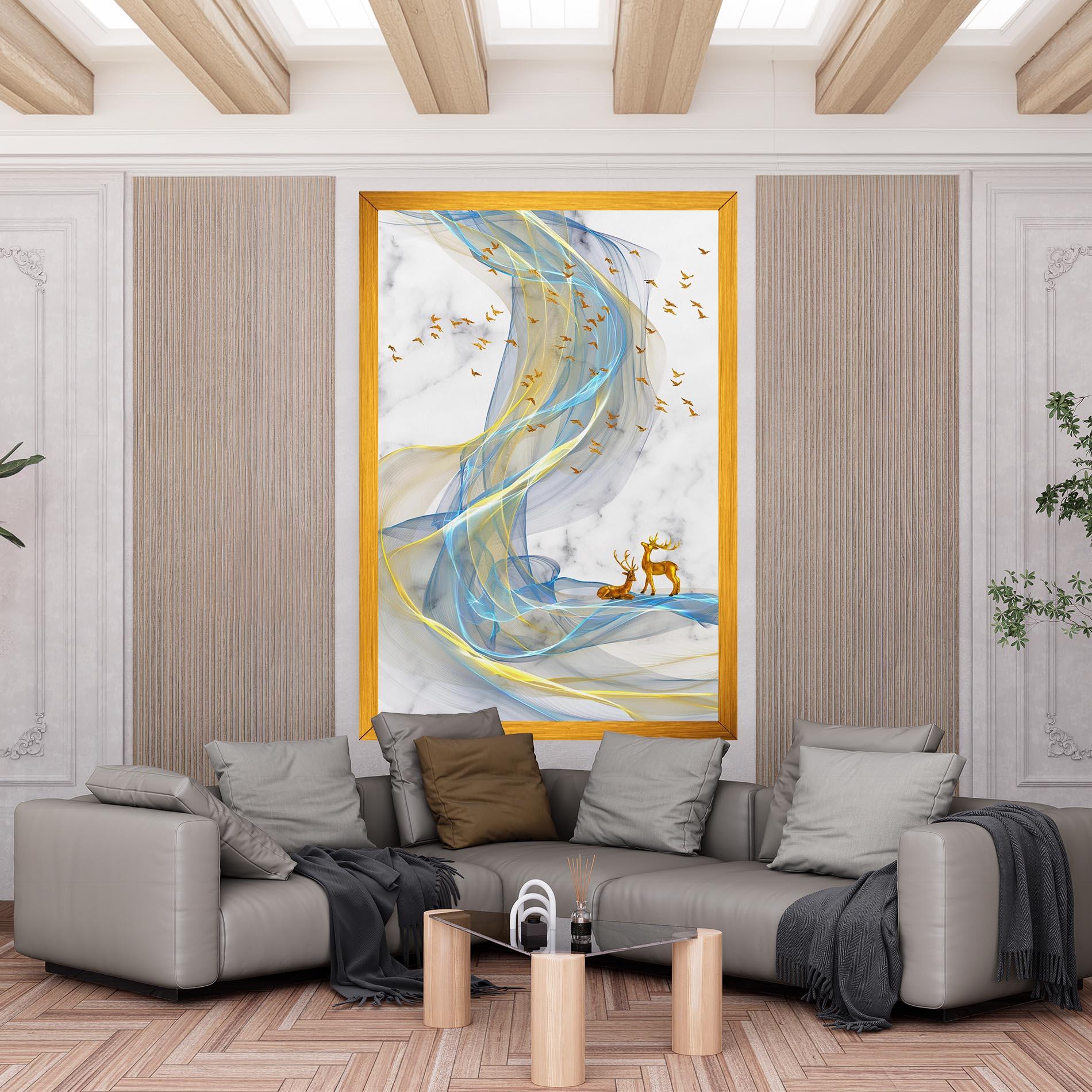 Tablou Canvas Abstract Golden Landscape 2 mockup 6