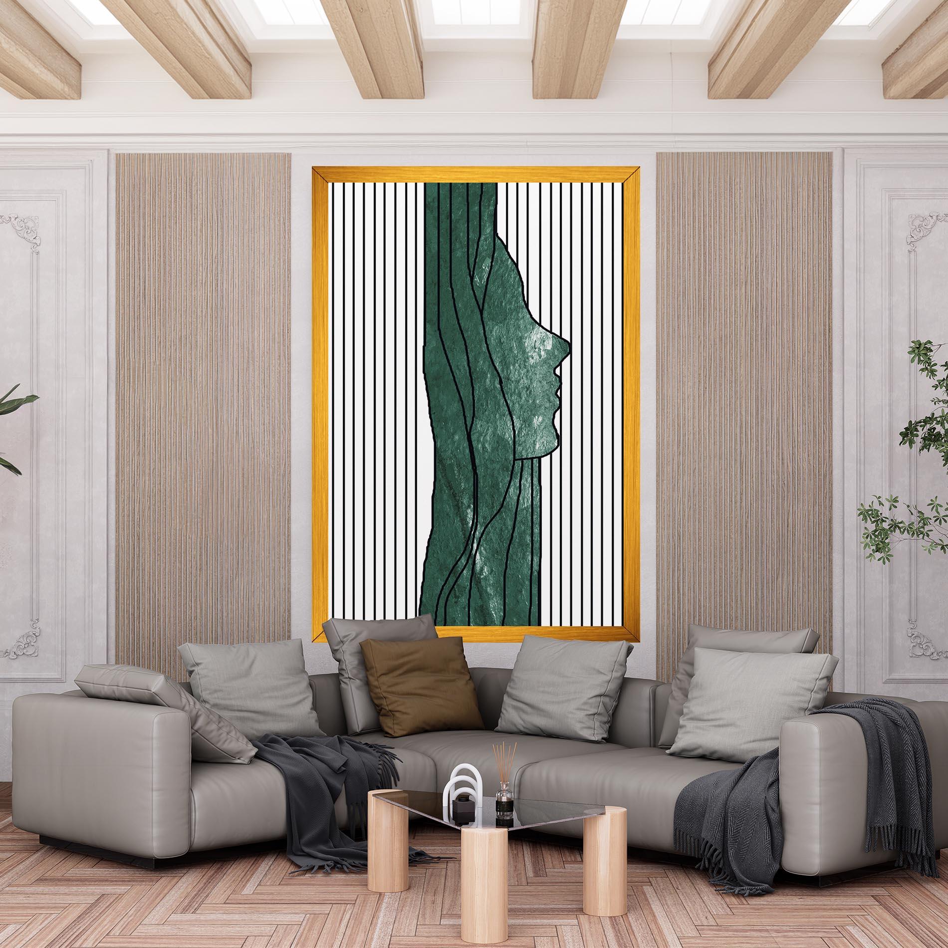 Tablou Canvas Abstract Green Face mockup 6