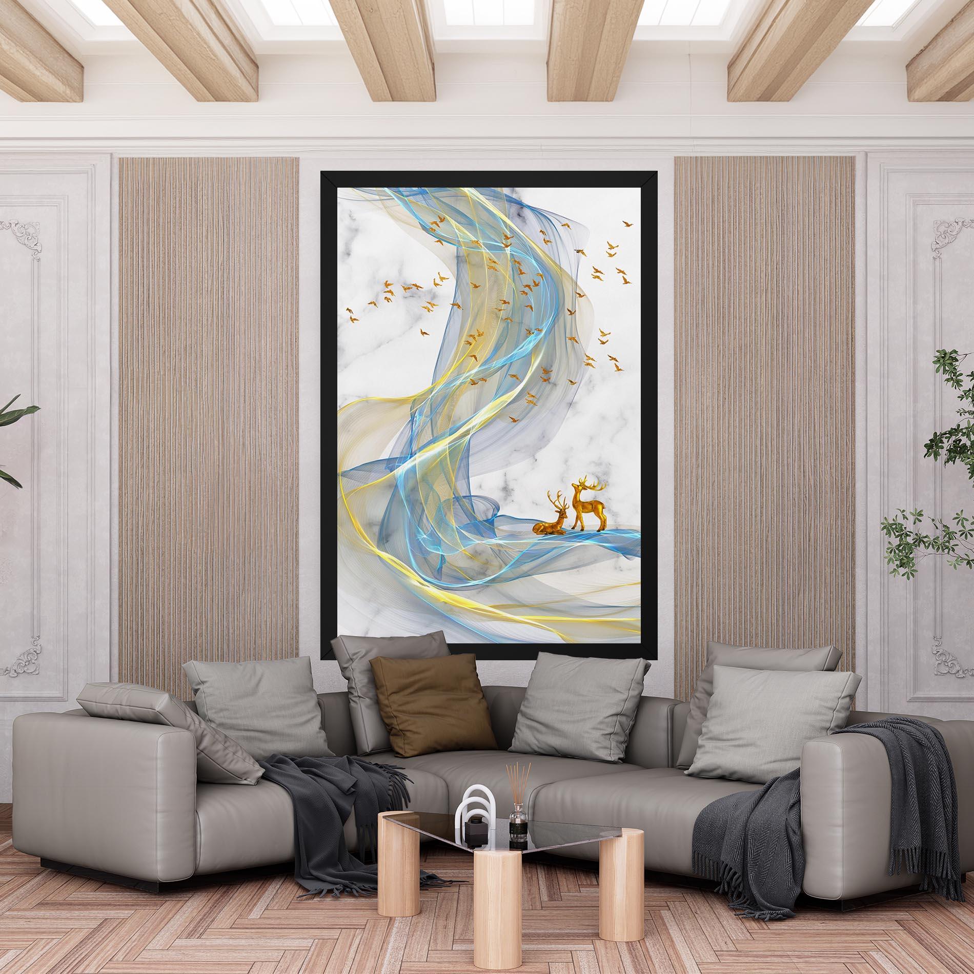 Tablou Canvas Abstract Golden Landscape 2 mockup 6
