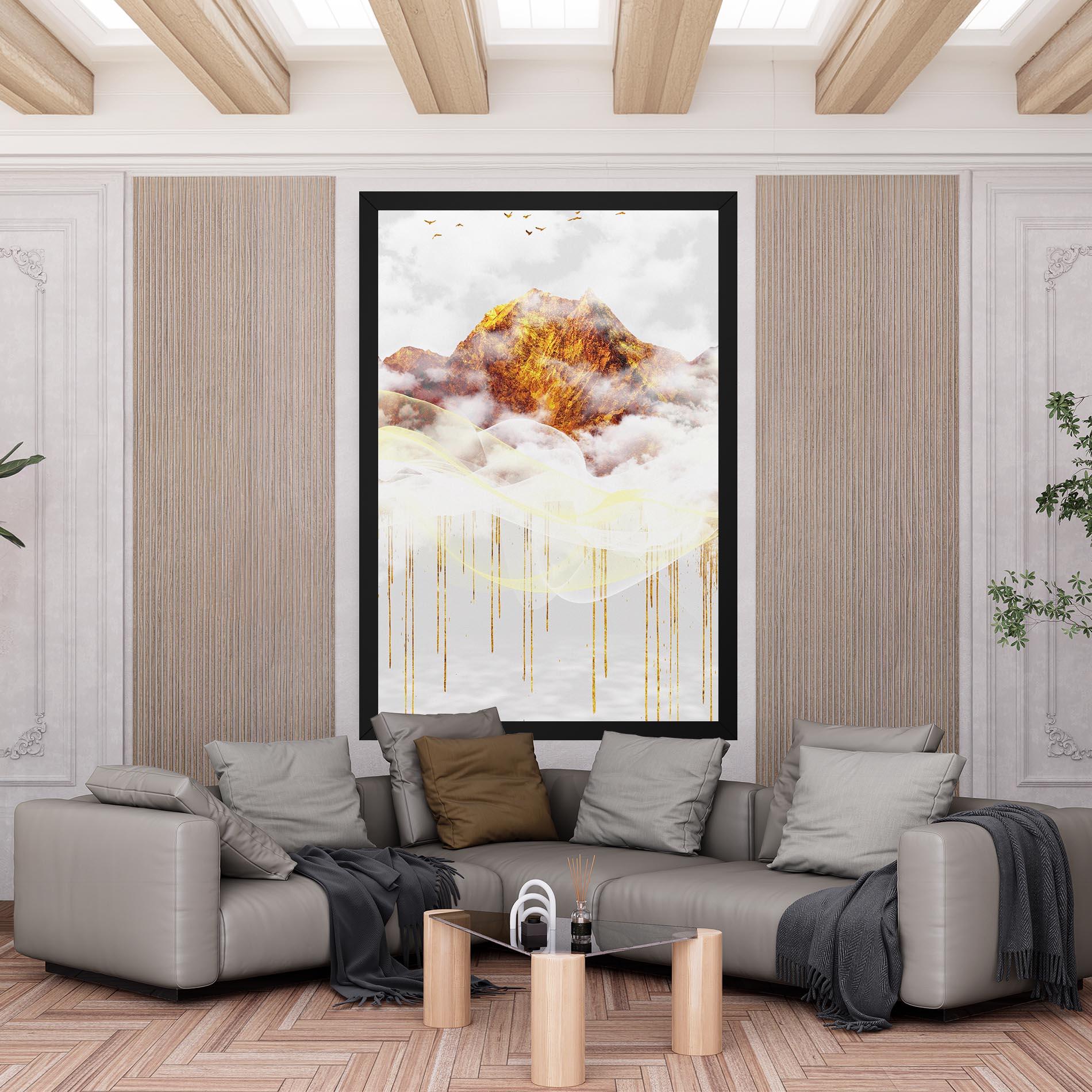 Tablou Canvas Abstract Golden Landscape 3 mockup 6