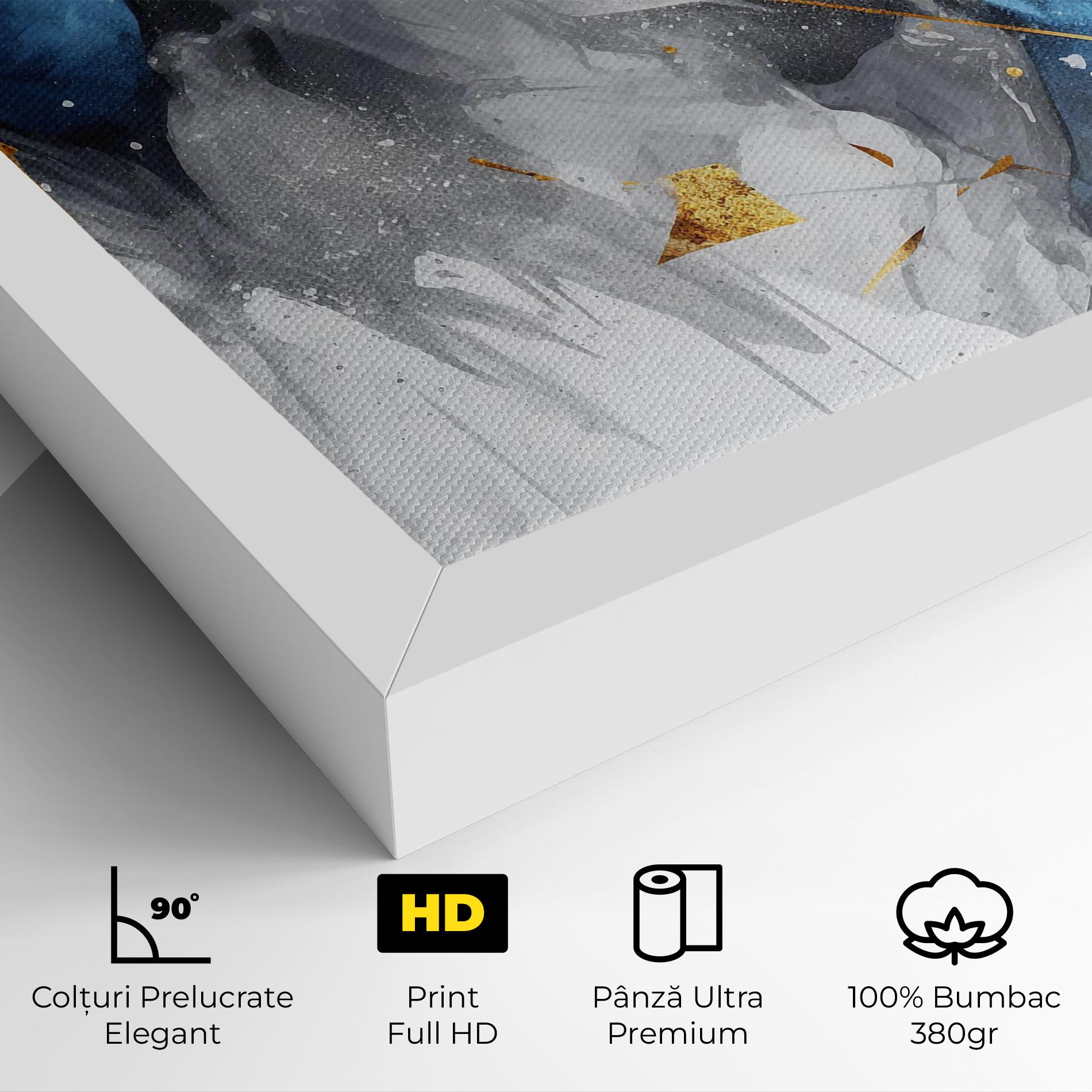 Tablou Canvas Abstract Gold Blue Pattern mockup 4