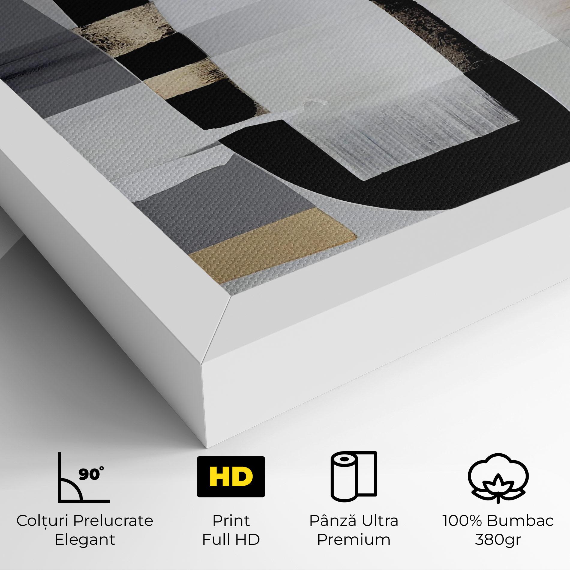 Tablou Canvas Abstract Gold Painting With Black mockup 4