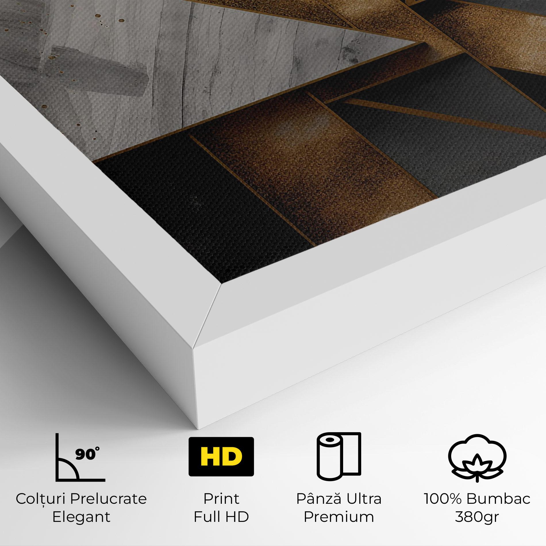 Tablou Canvas Abstract Gold Square mockup 4