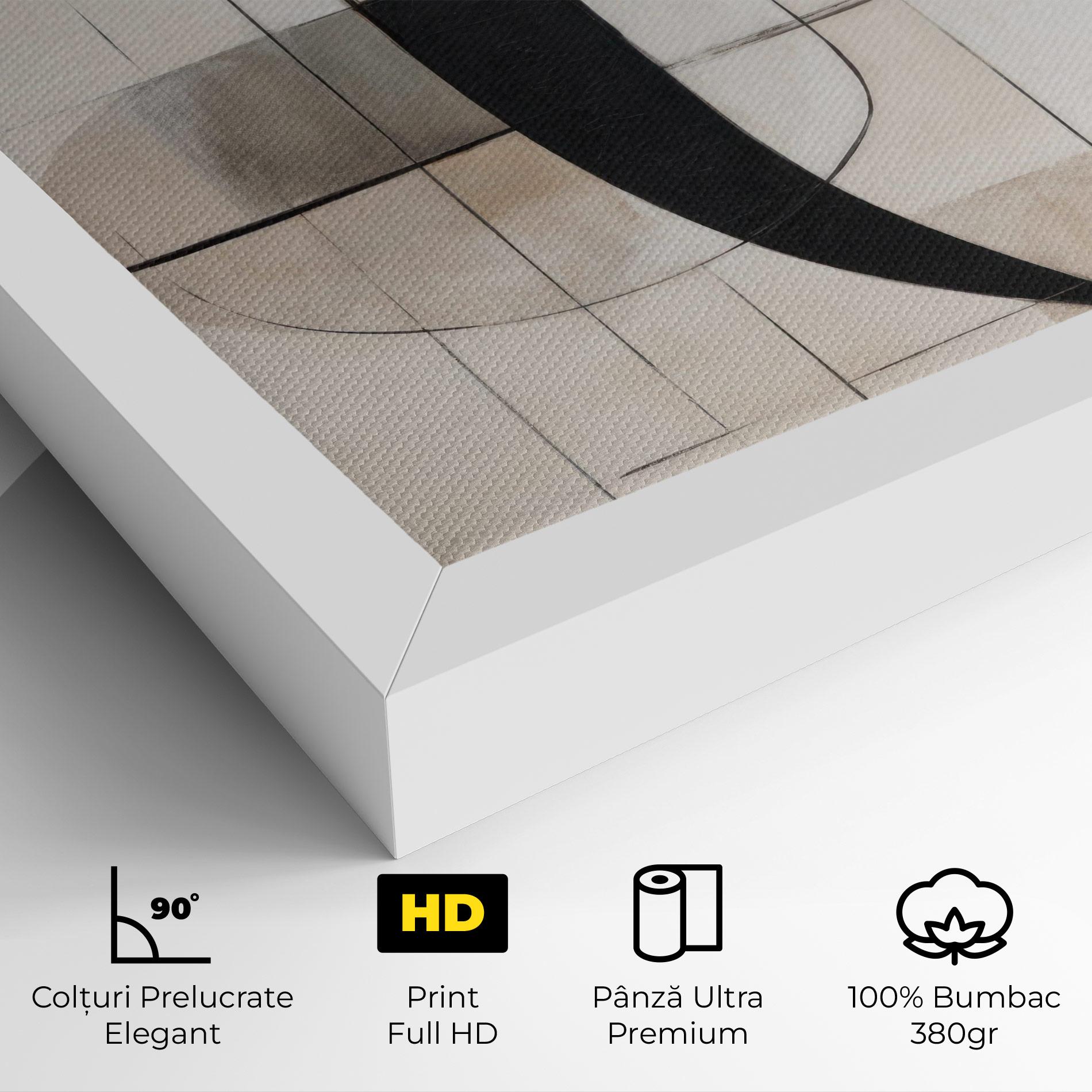 Tablou Canvas Black Abstract Lines mockup 4