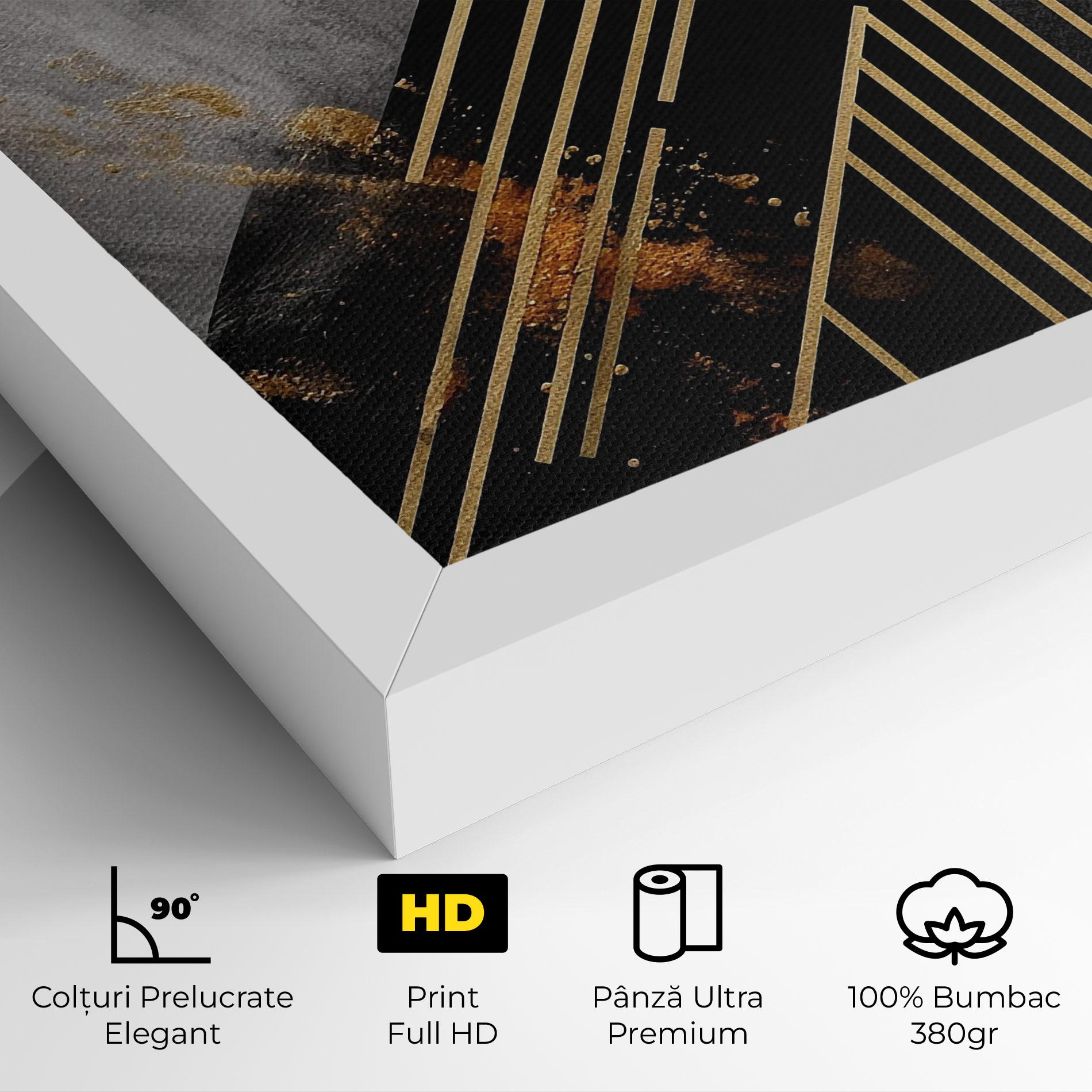 Tablou Canvas Gold Circle With Lines mockup 4