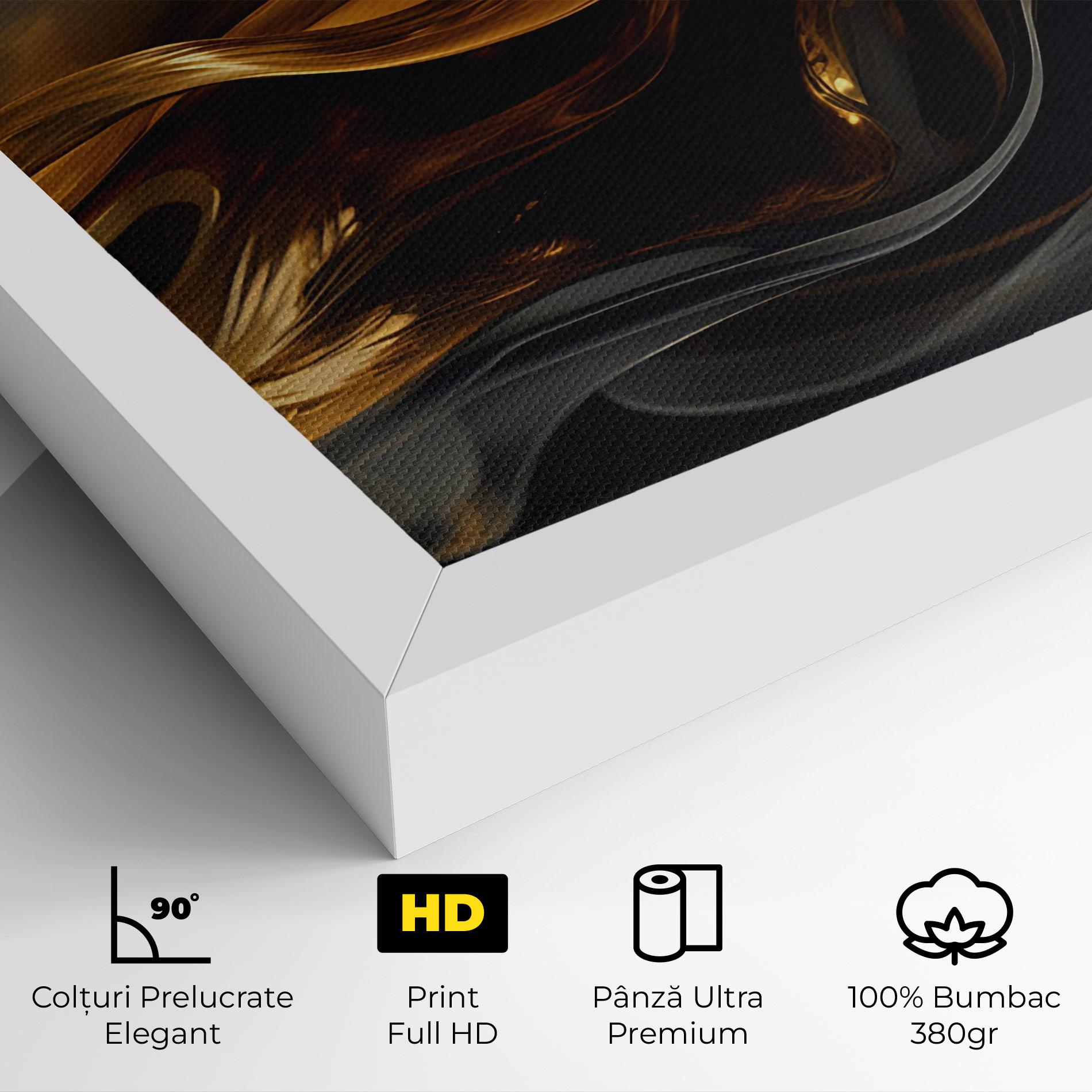 Tablou Canvas Gold With Black Wave mockup 4