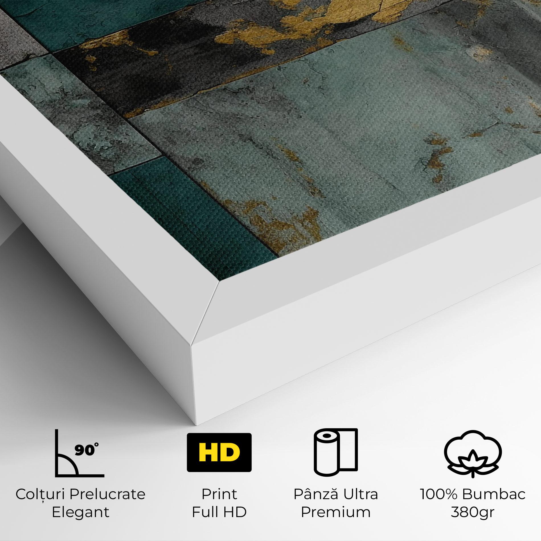 Tablou Canvas Golden Green Painting mockup 4