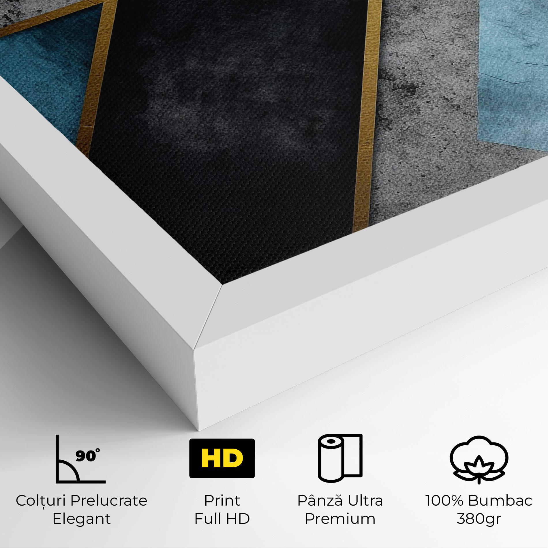 Tablou Canvas Grey With Blue Painting mockup 4