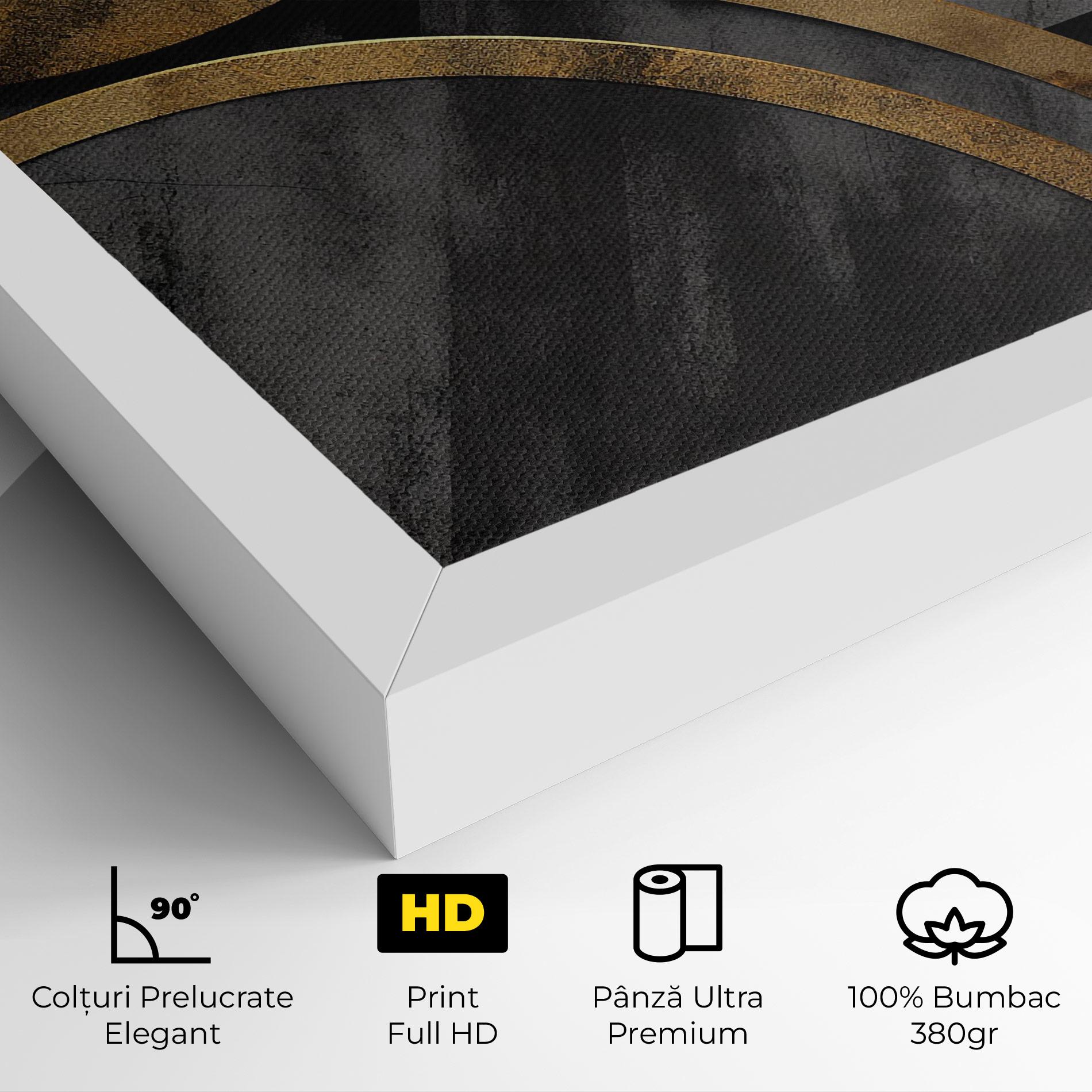 Tablou Canvas Grey With Gold Painting mockup 4