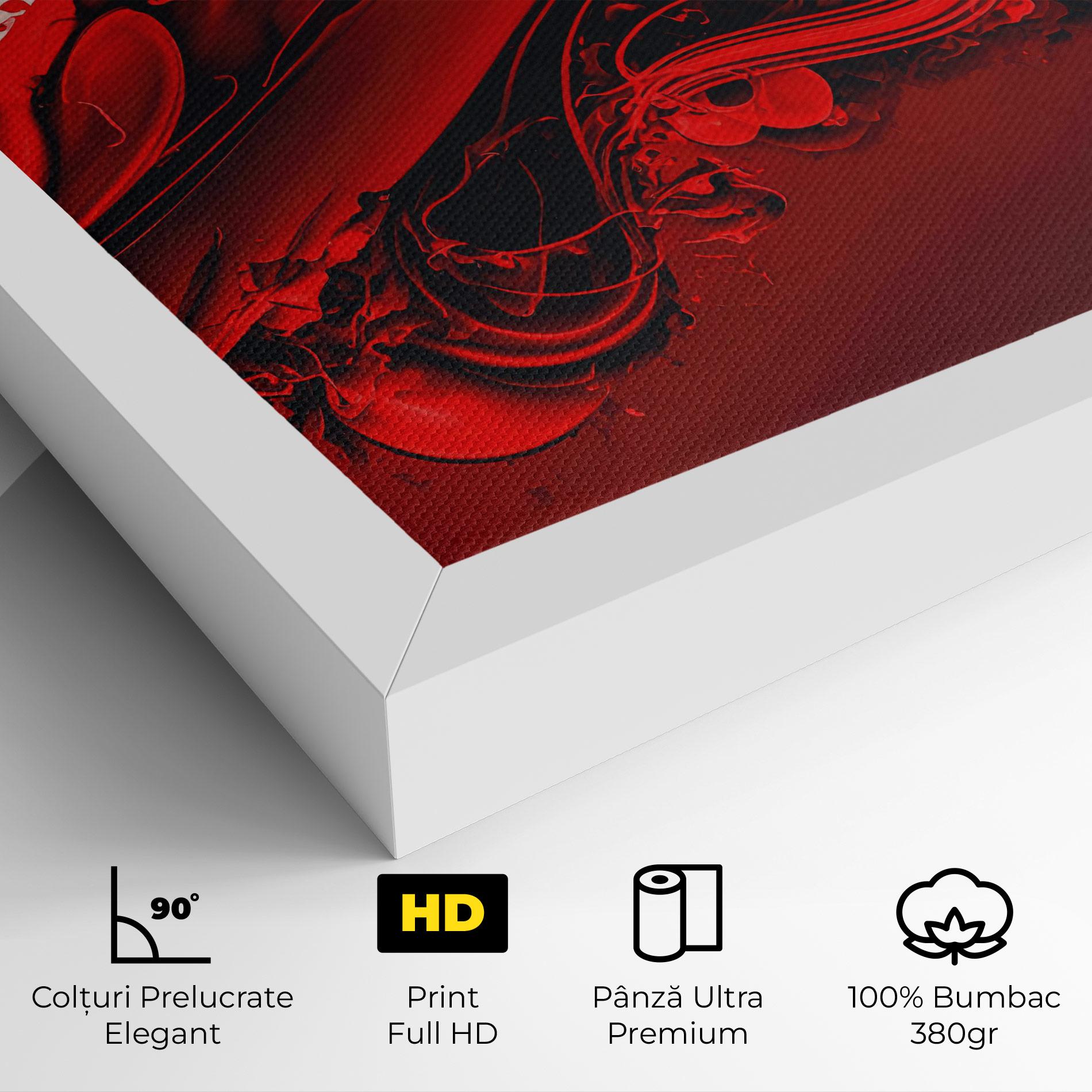Tablou Canvas Smooth Red Color mockup 4