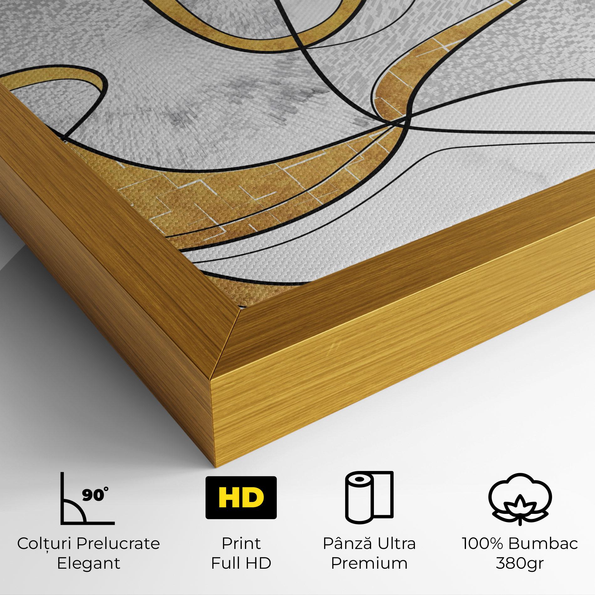 Tablou Canvas Abstract Gold Lines mockup 4
