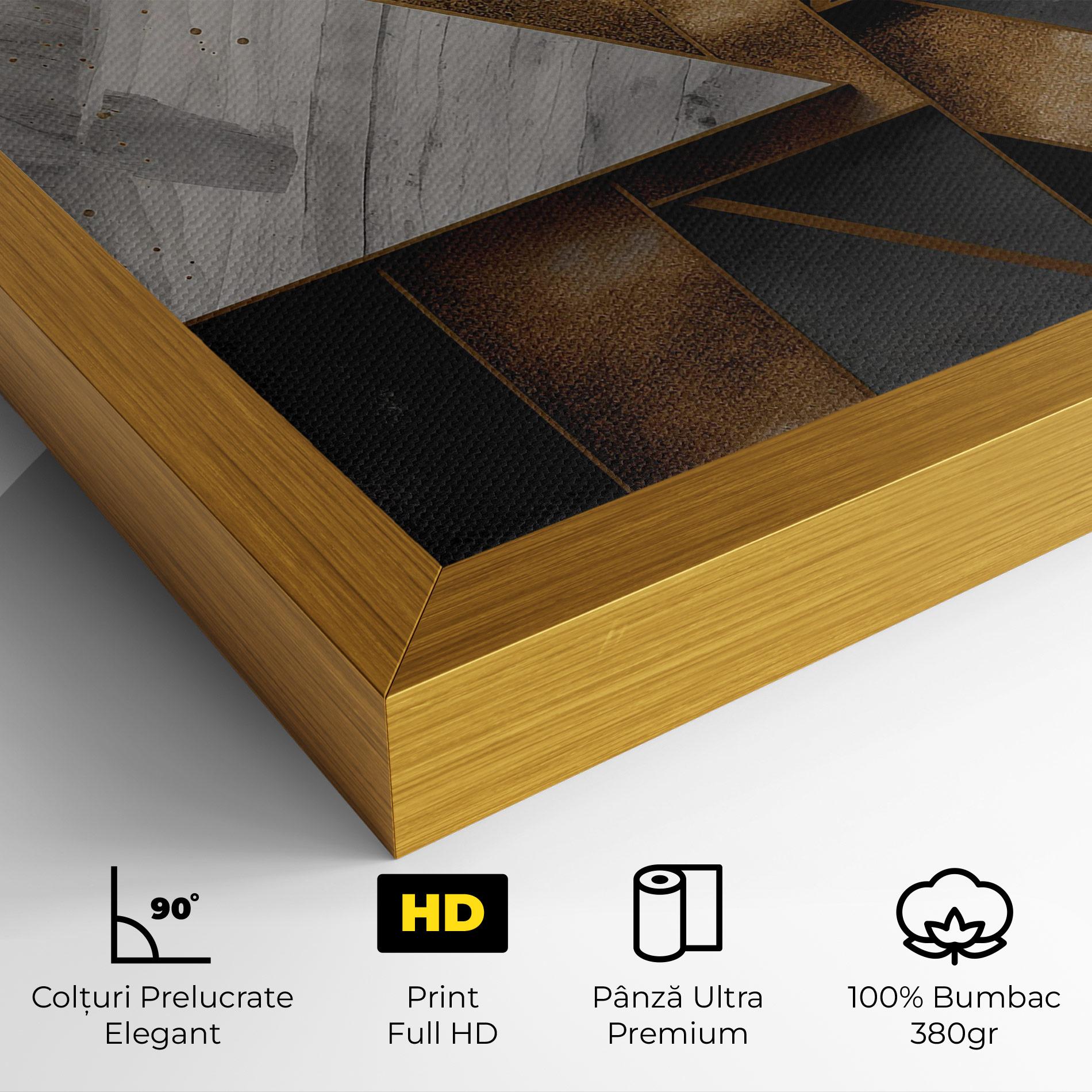 Tablou Canvas Abstract Gold Square mockup 4