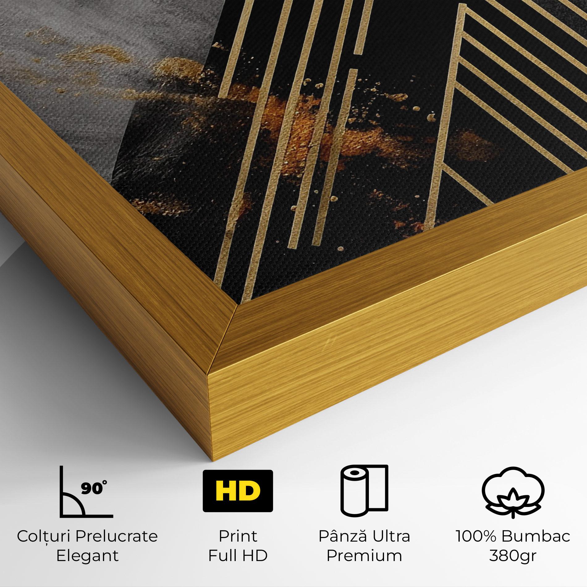 Tablou Canvas Gold Circle With Lines mockup 4