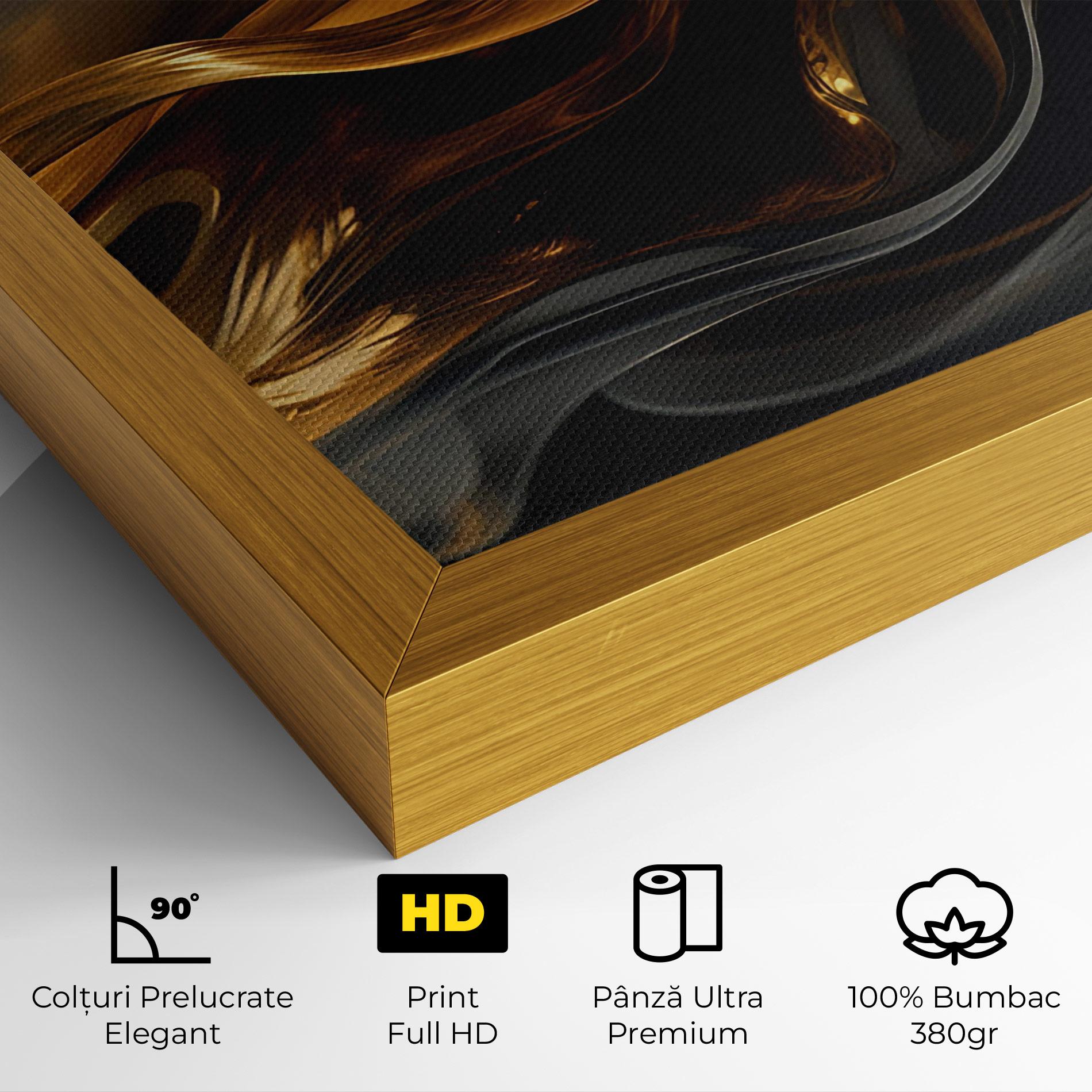 Tablou Canvas Gold With Black Wave mockup 4