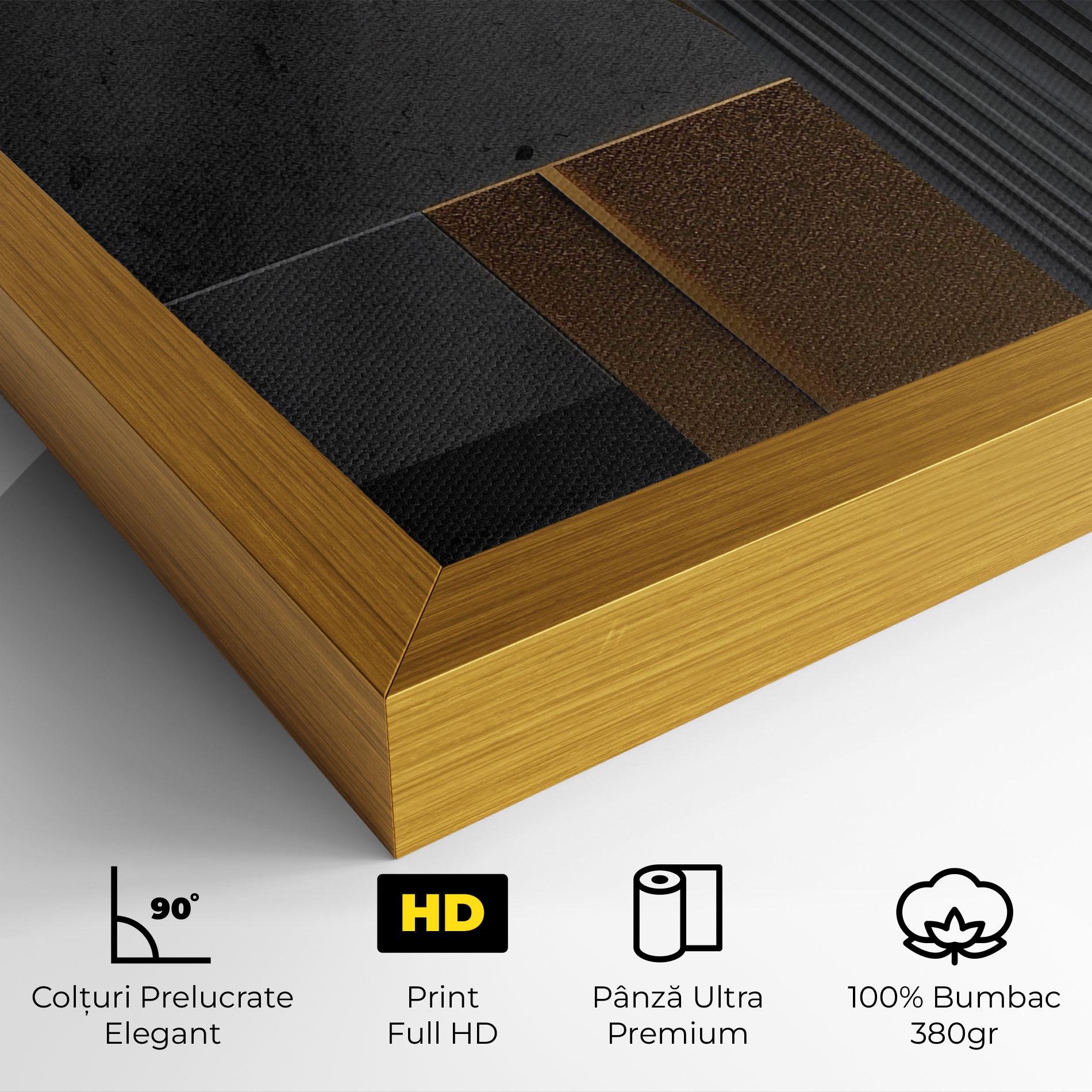 Tablou Canvas Gold With Grey Circle mockup 4