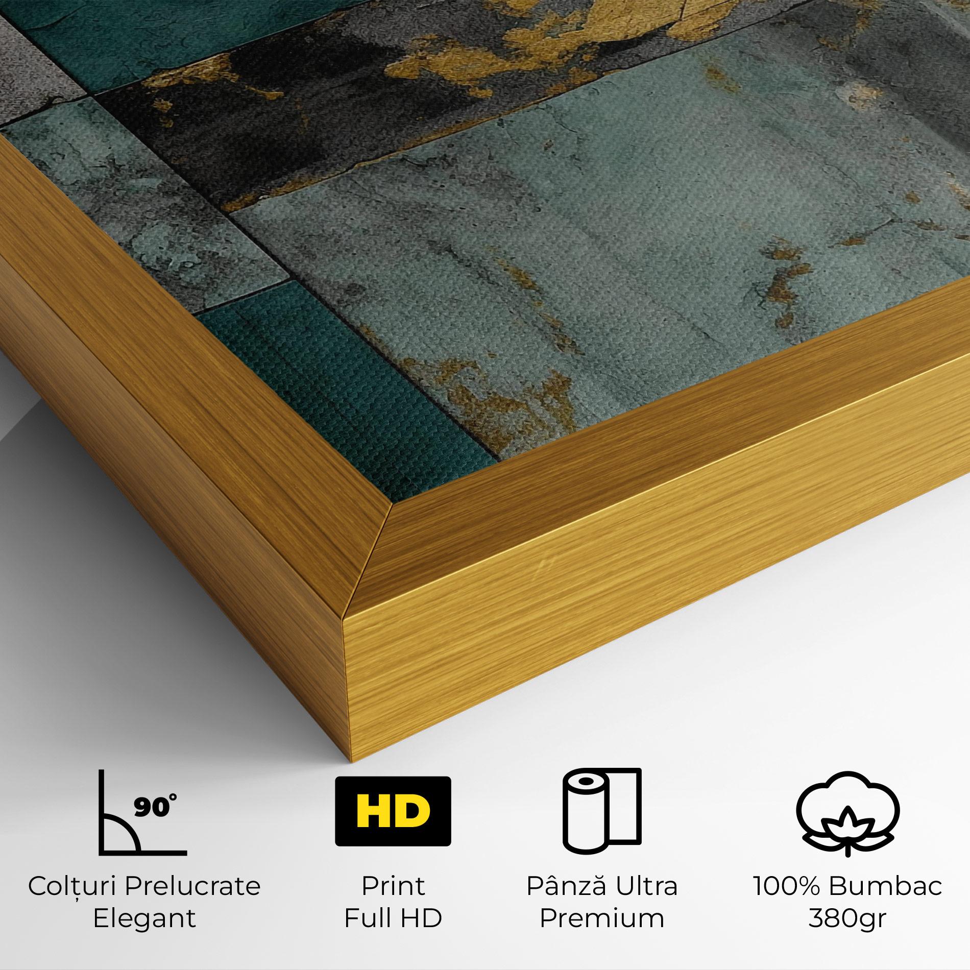 Tablou Canvas Golden Green Painting mockup 4