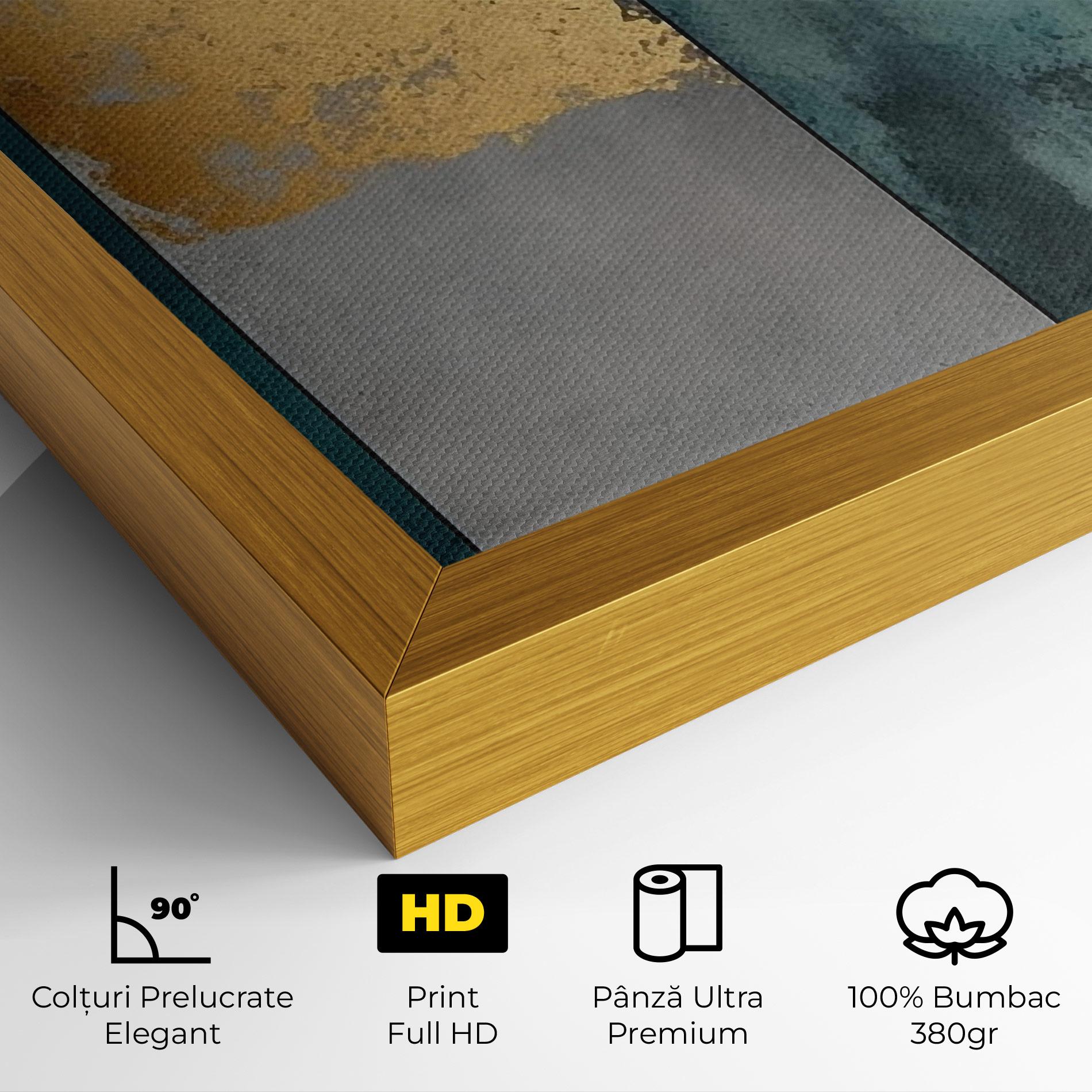 Tablou Canvas Green Colors With Gold mockup 4