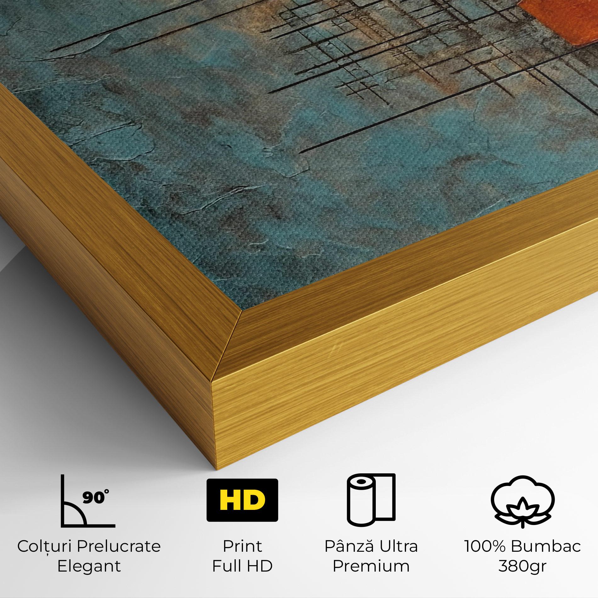 Tablou Canvas Orange Square Painting mockup 4