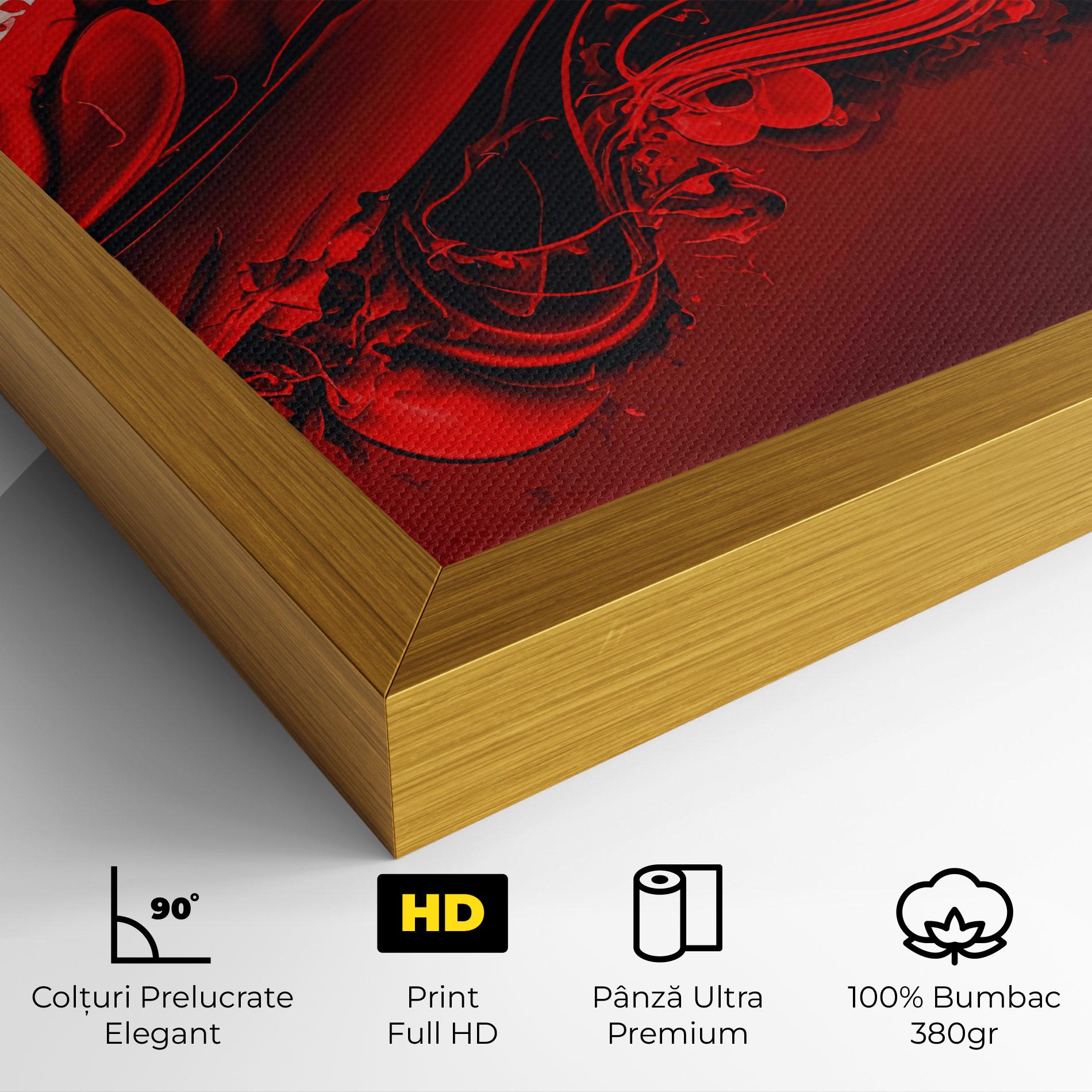 Tablou Canvas Smooth Red Color mockup 4