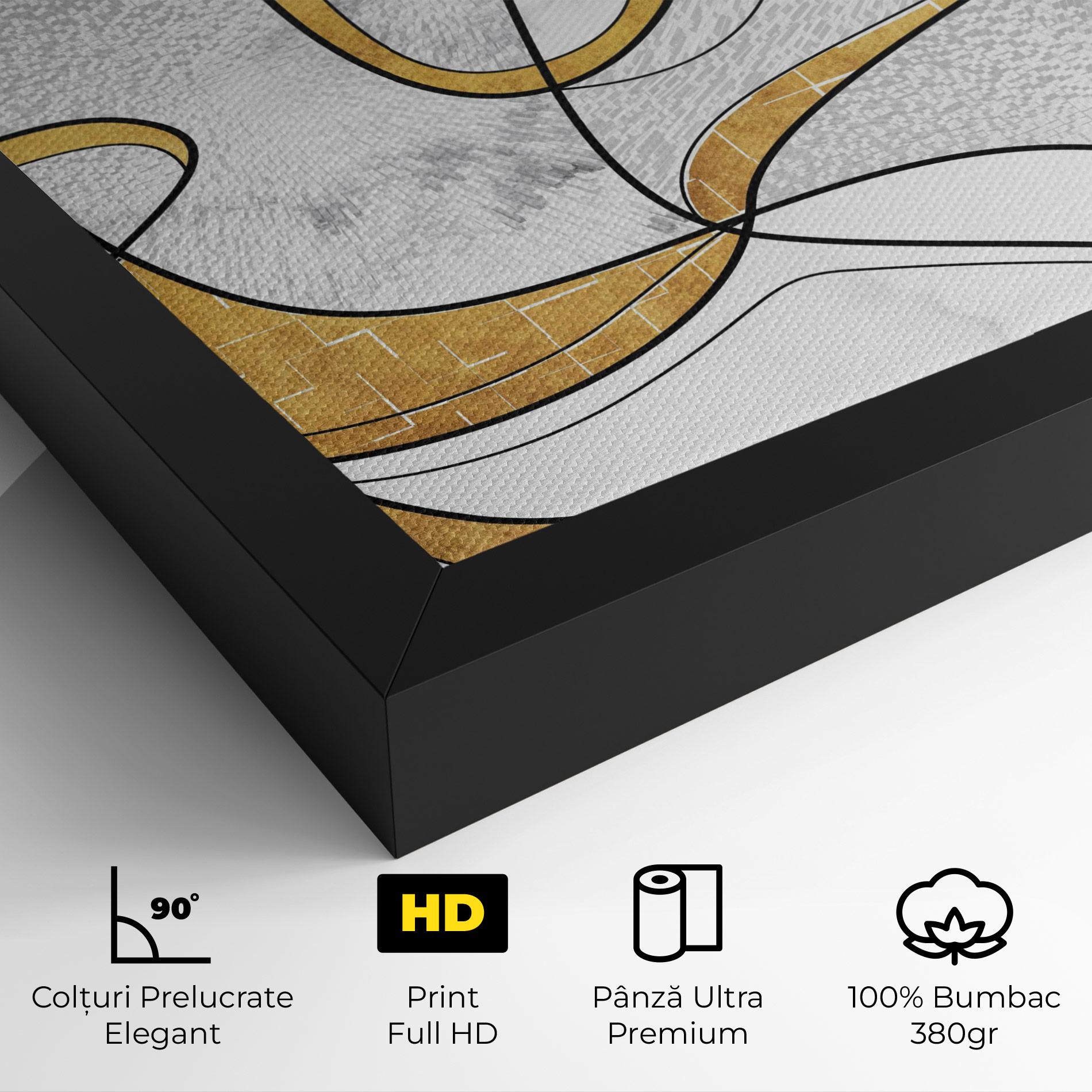 Tablou Canvas Abstract Gold Lines mockup 4
