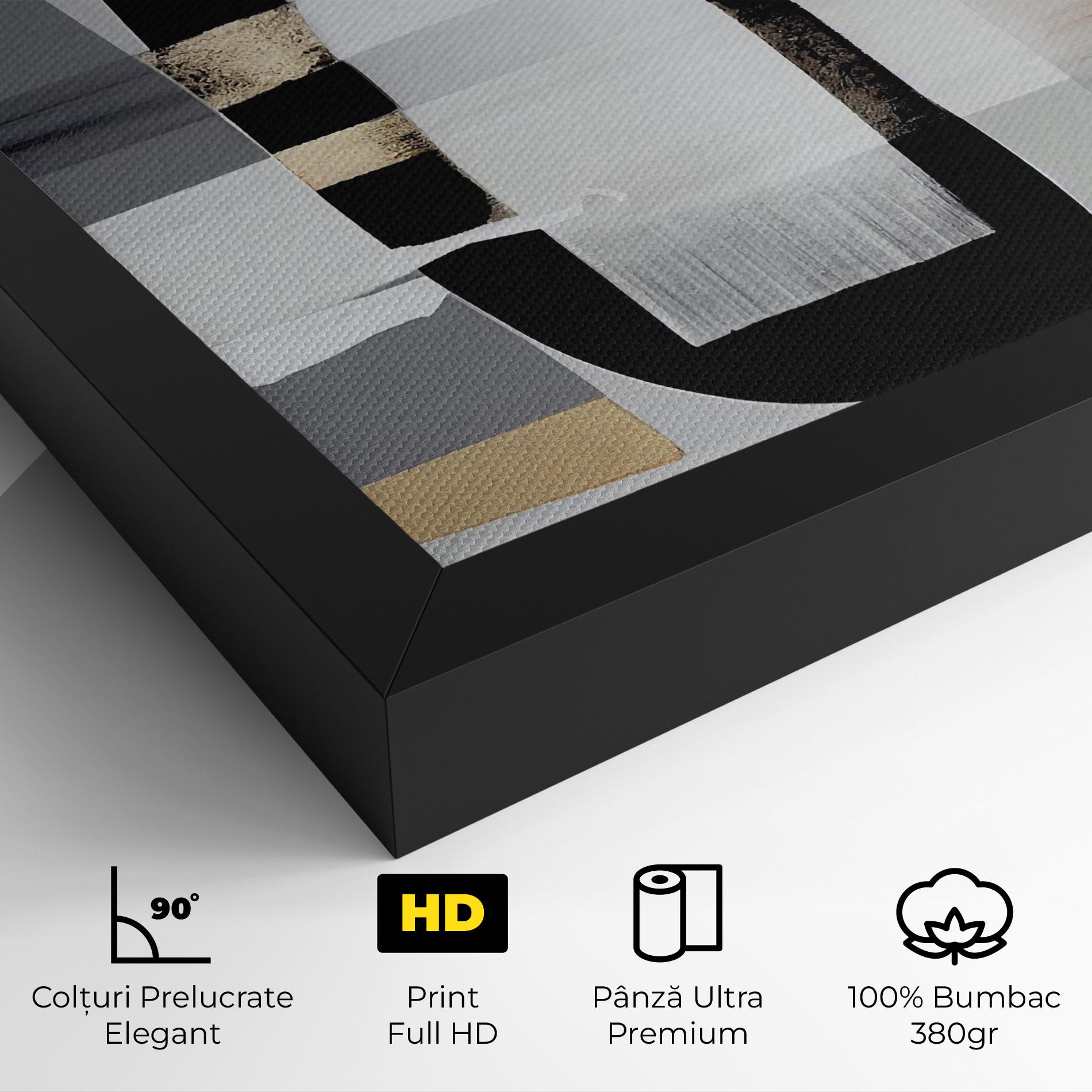 Tablou Canvas Abstract Gold Painting With Black mockup 4
