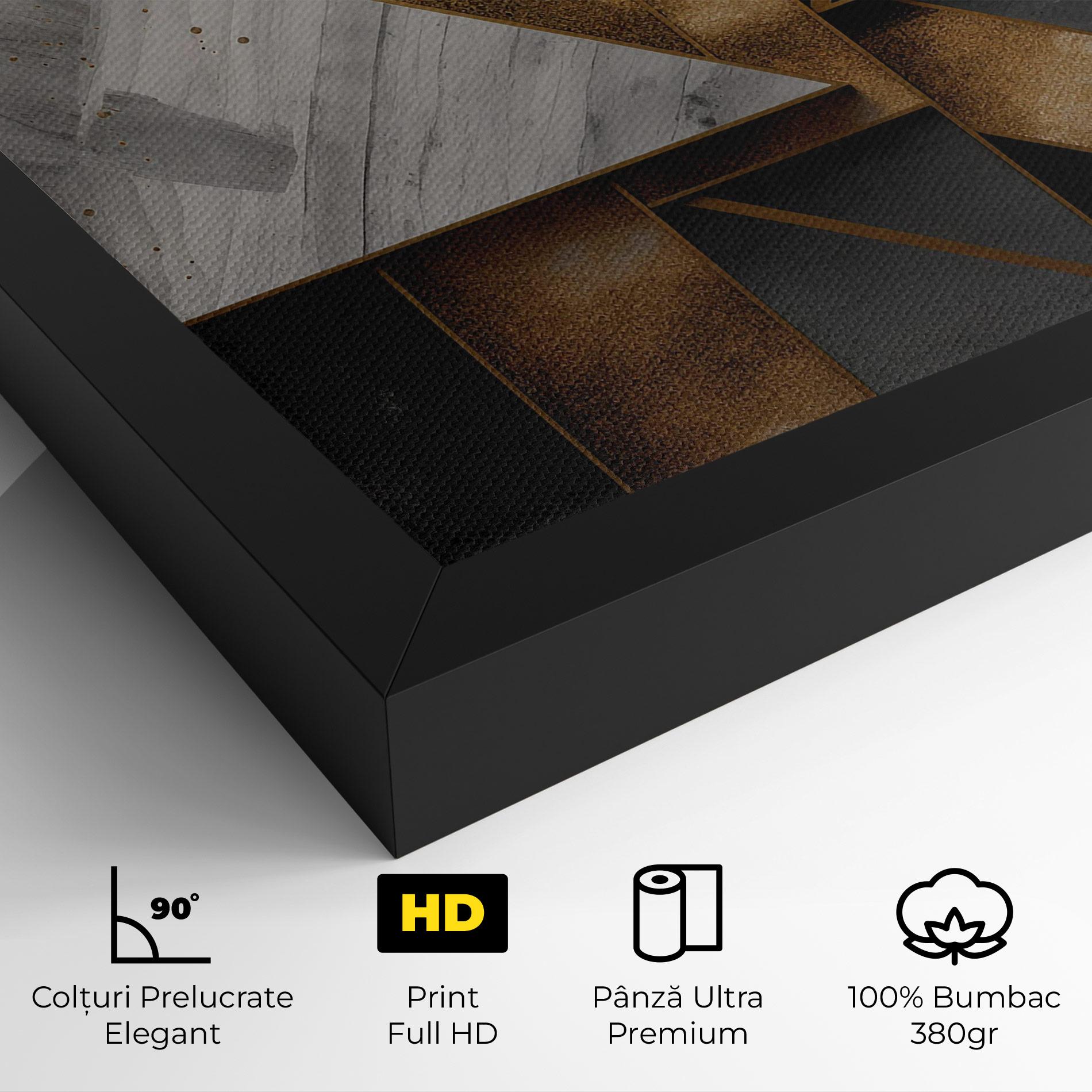 Tablou Canvas Abstract Gold Square mockup 4
