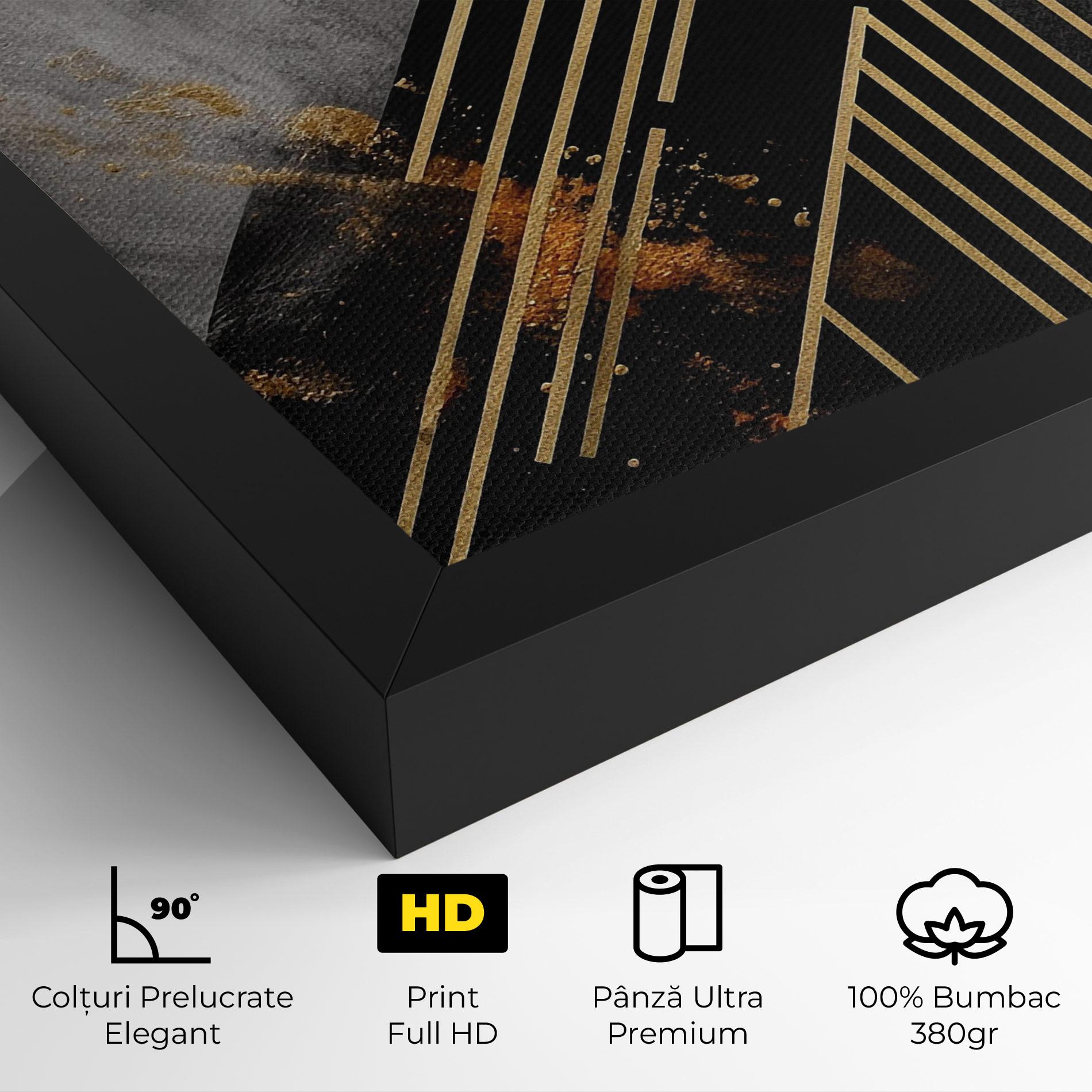 Tablou Canvas Gold Circle With Lines mockup 4