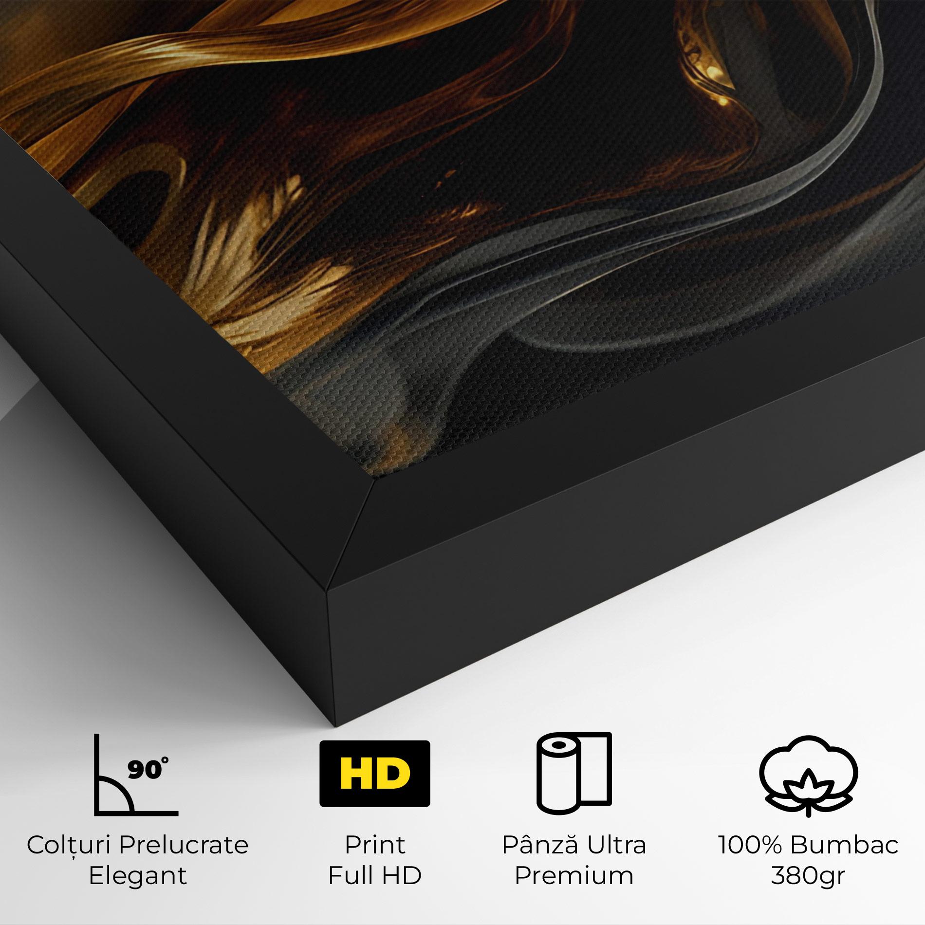 Tablou Canvas Gold With Black Wave mockup 4