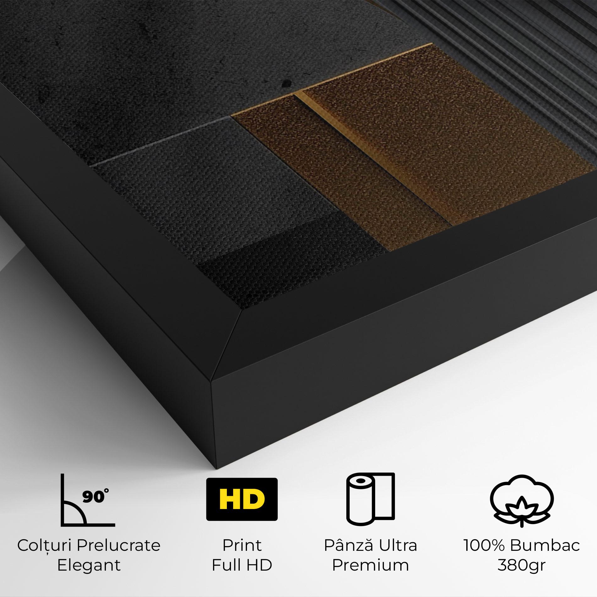 Tablou Canvas Gold With Grey Circle mockup 4