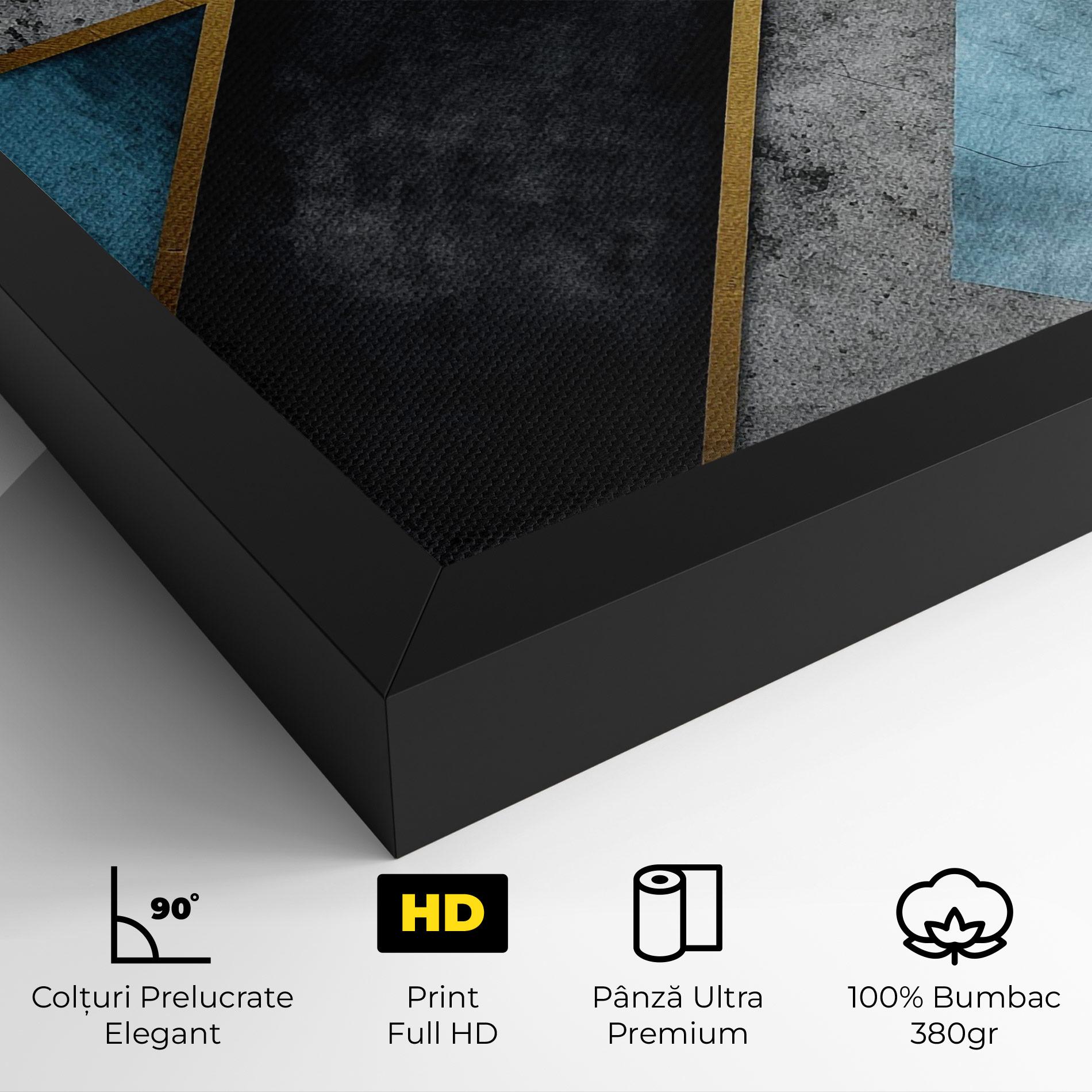 Tablou Canvas Grey With Blue Painting mockup 4