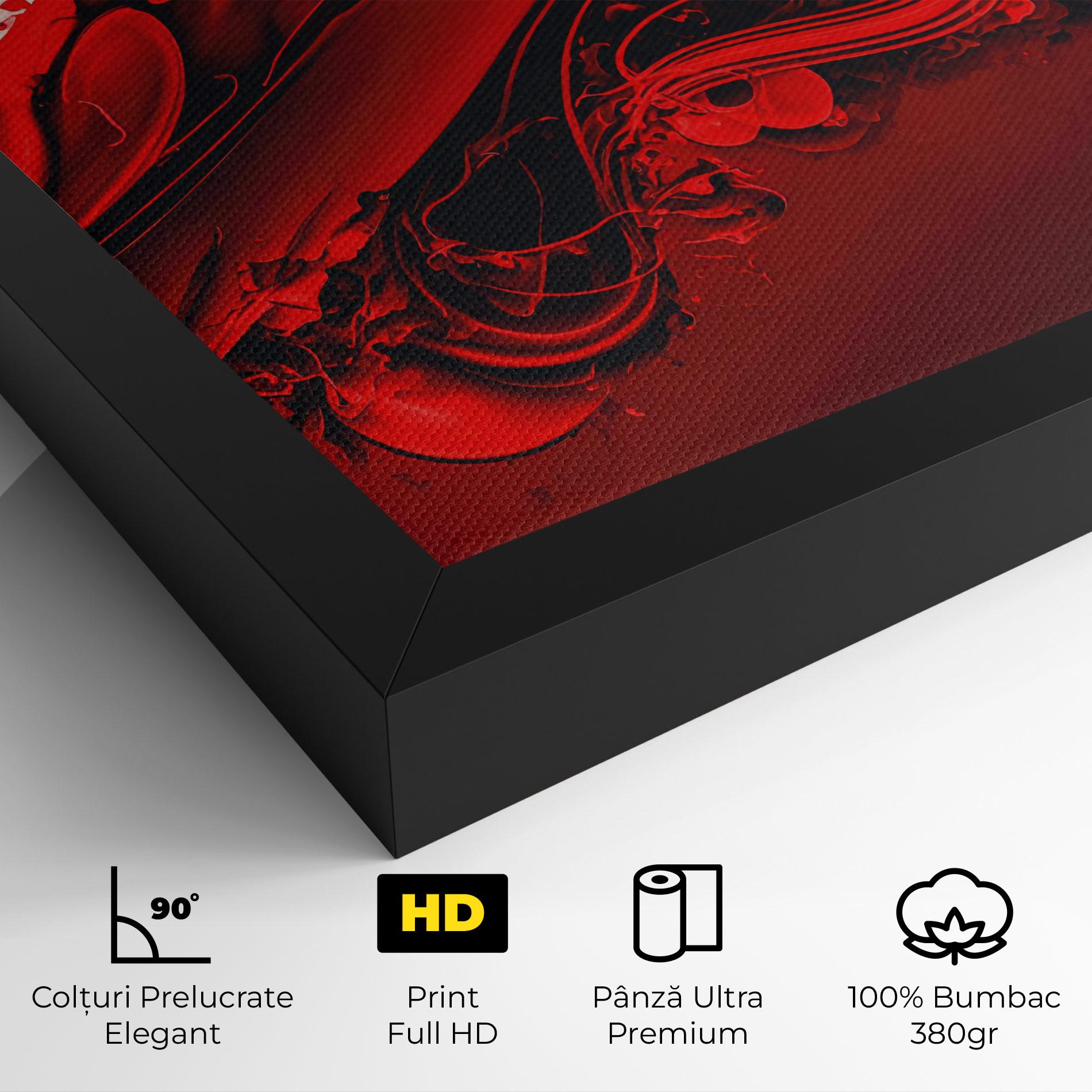 Tablou Canvas Smooth Red Color mockup 4