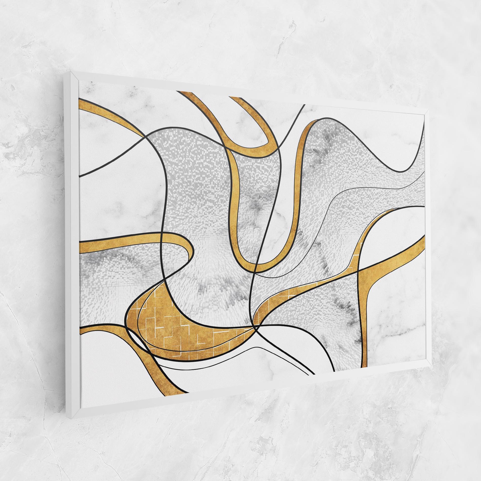 Tablou Canvas Abstract Gold Lines mockup 1