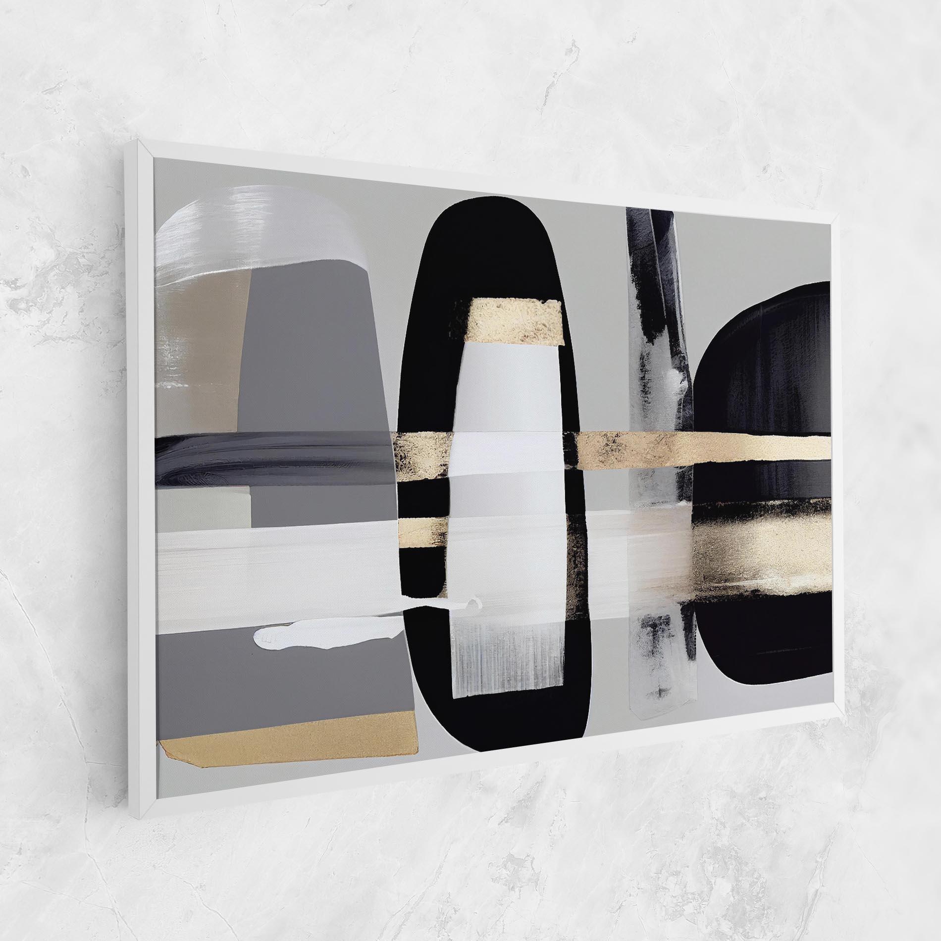 Tablou Canvas Abstract Gold Painting With Black mockup 1