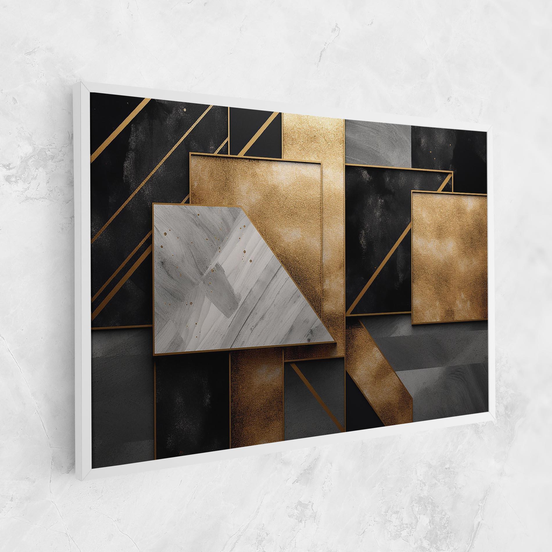 Tablou Canvas Abstract Gold Square mockup 1