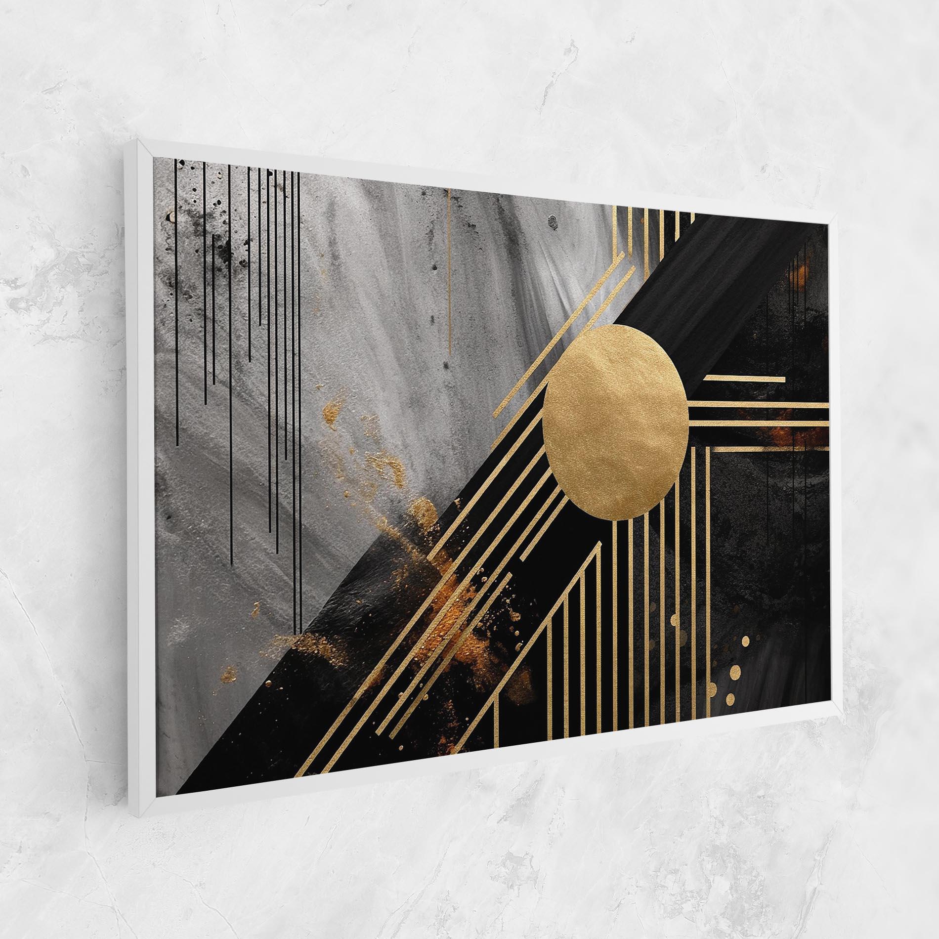 Tablou Canvas Gold Circle With Lines mockup 1